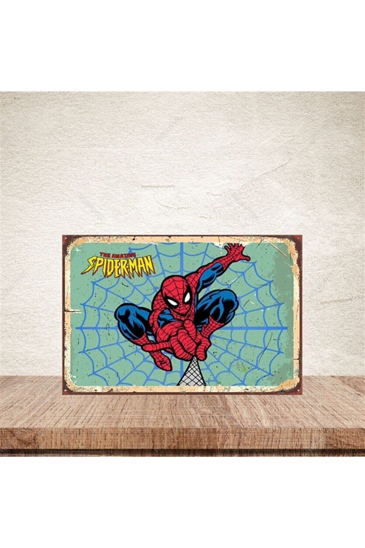 Spider Man 20-30 Cm Retro Ahşap Poster