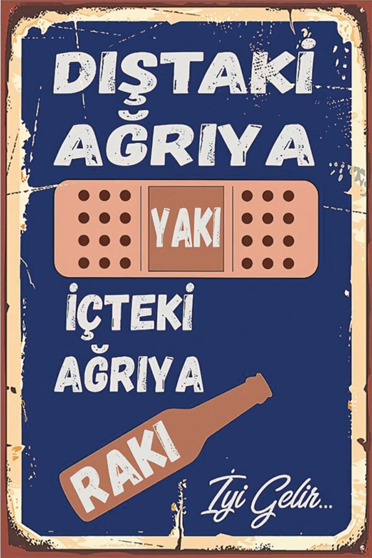 Duvar Yazıları (içteki Ağrı) Retro Ahşap Poster