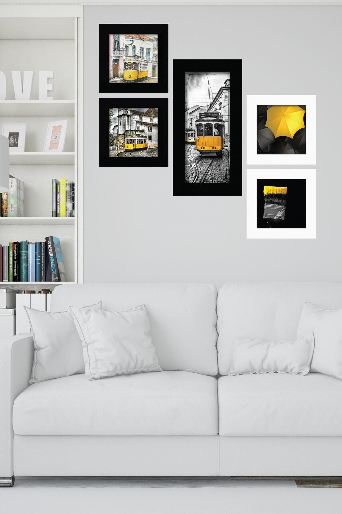 Collage Style 5 Parçalı Mdf Tablo Atf291