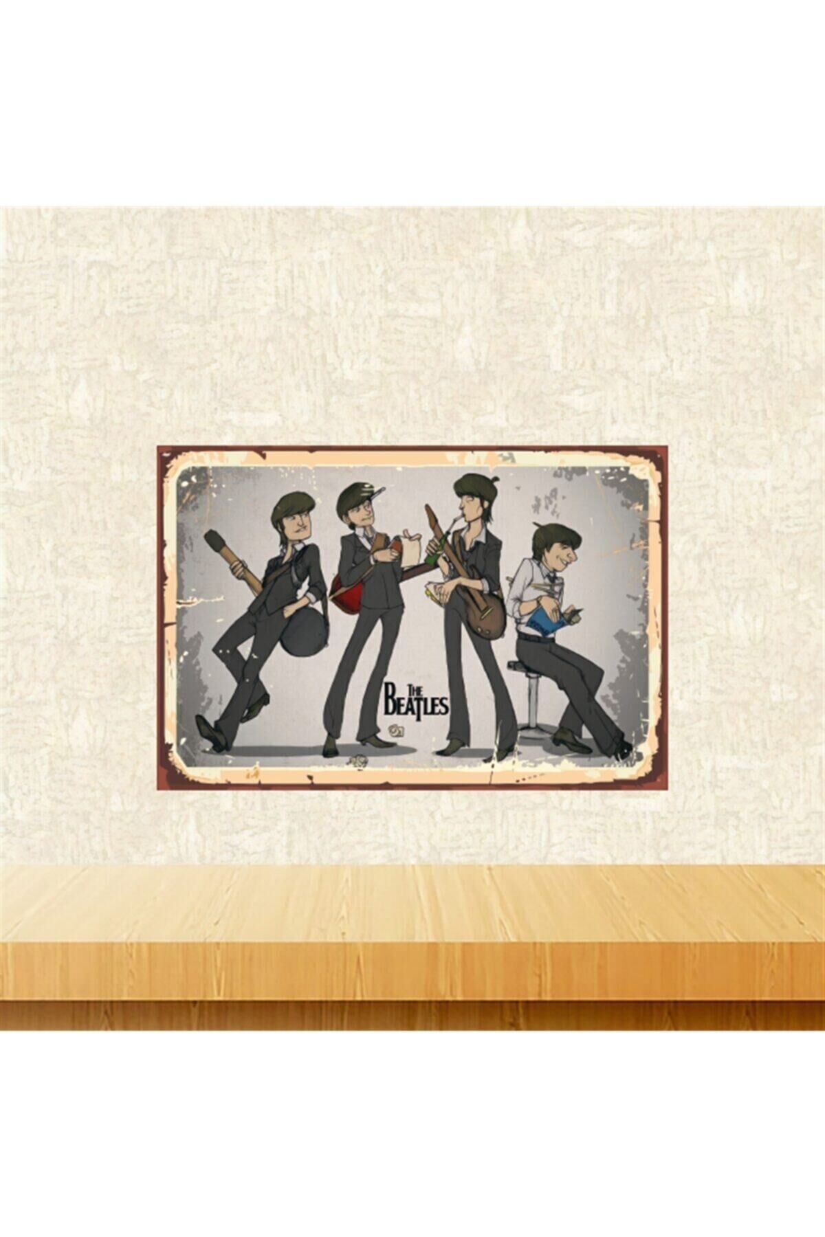 The Beatles Retro Ahşap Tablo Tkfx5430