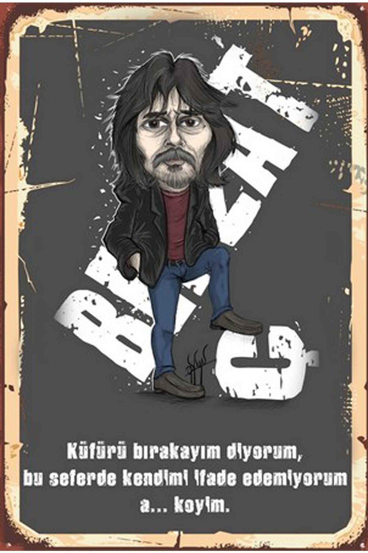 Behzat Ç. Retro Ahşap Poster