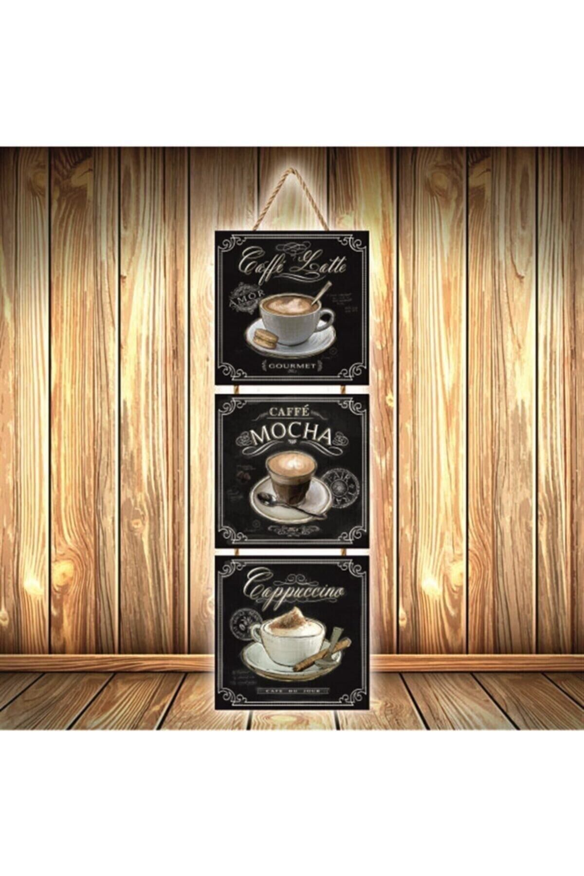 Siyah Üçlü Retro Ahşap Poster Ü482