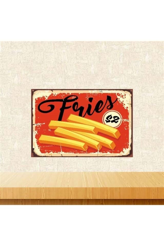 Fries Retro Ahşap Poster