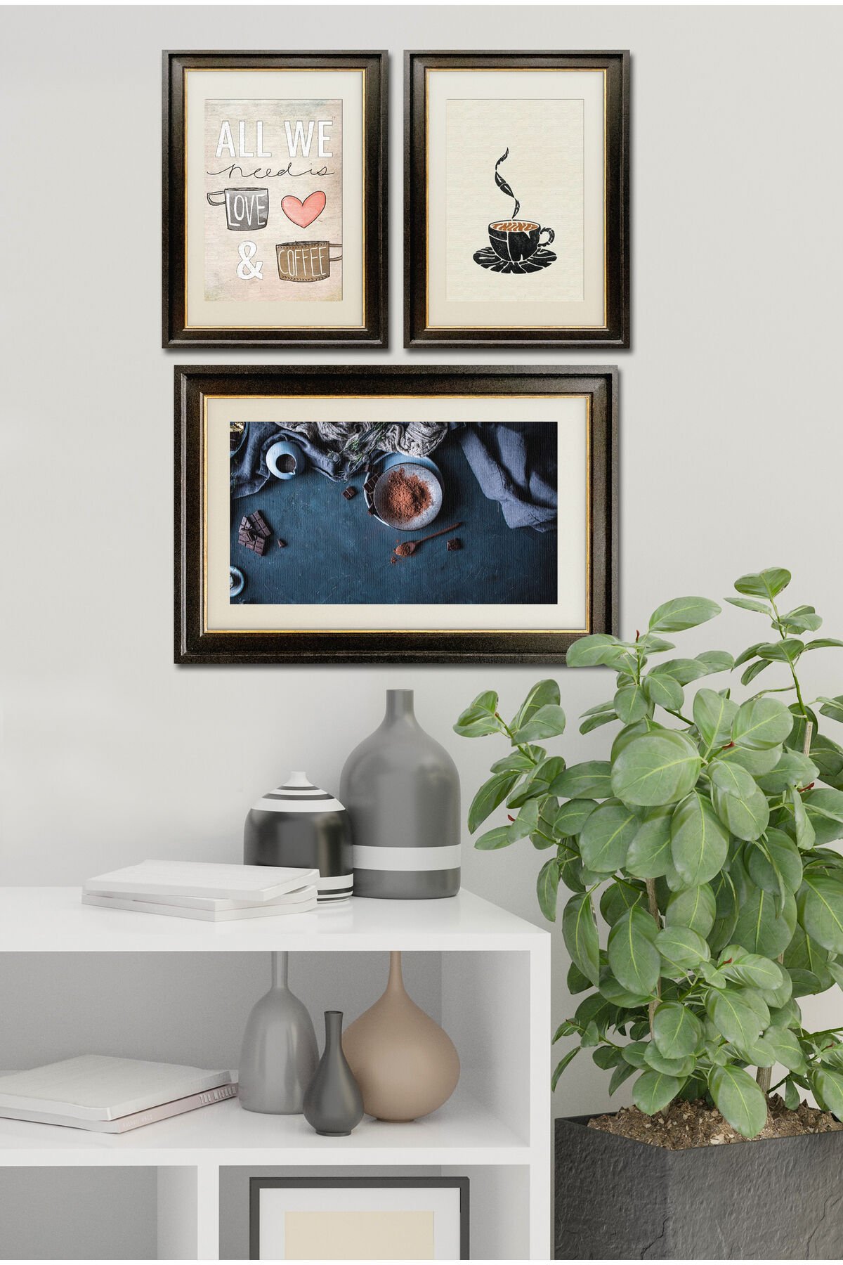 Parçalı Çerçeve Görünümlü Mdf Tablo Seti DNS