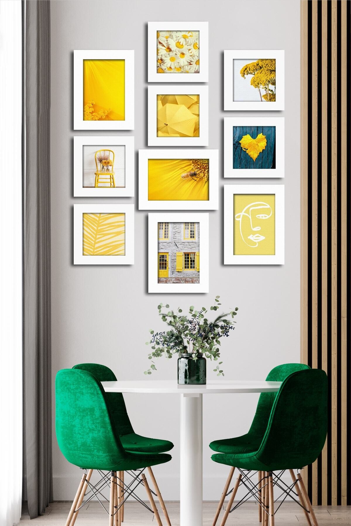 10 Parçalı Çerçeve Görünümlü Mdf Tablo Seti Flm132