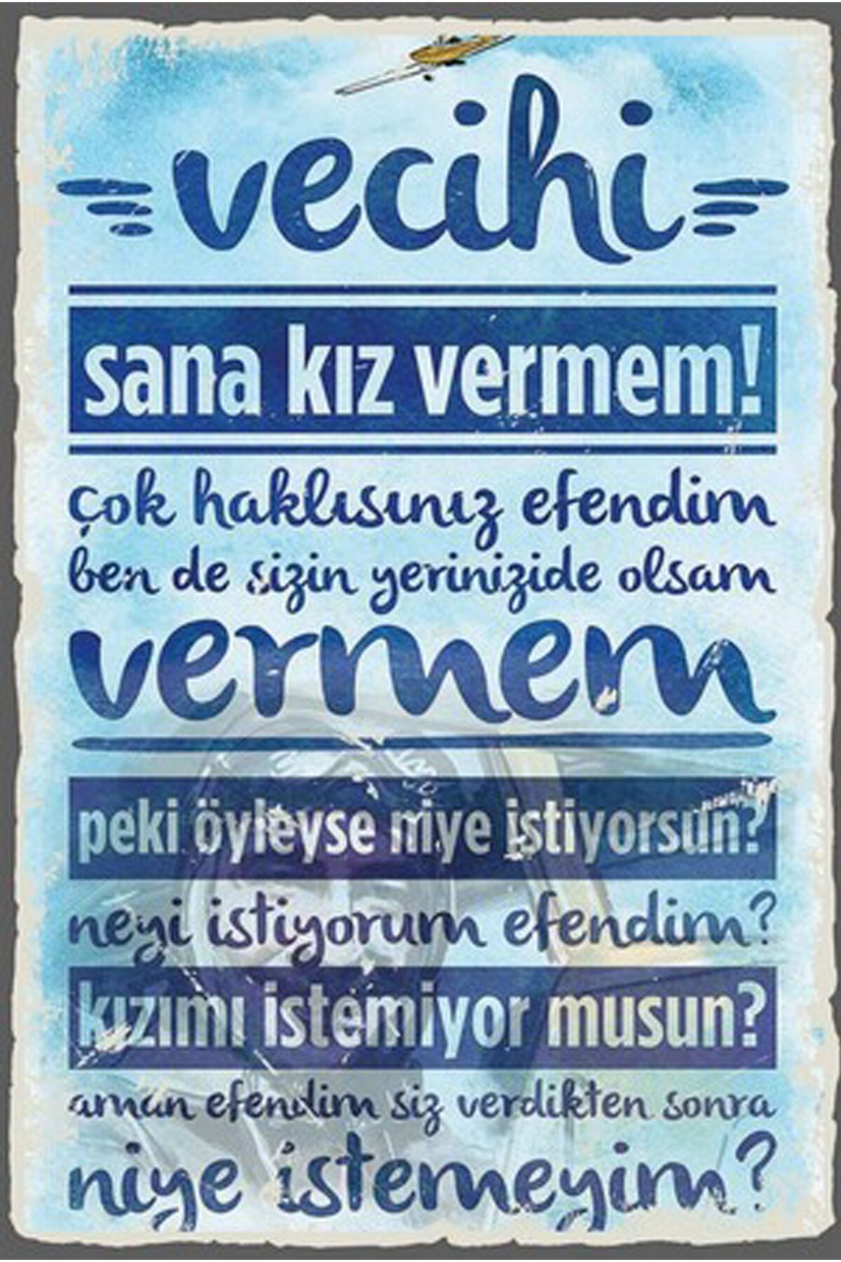 Yazılı Retro Ahşap Poster