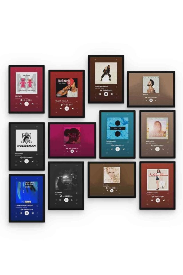 Yabancı Pop 12 Parça Mdf (ahşap) Tablo Ofis Boyu