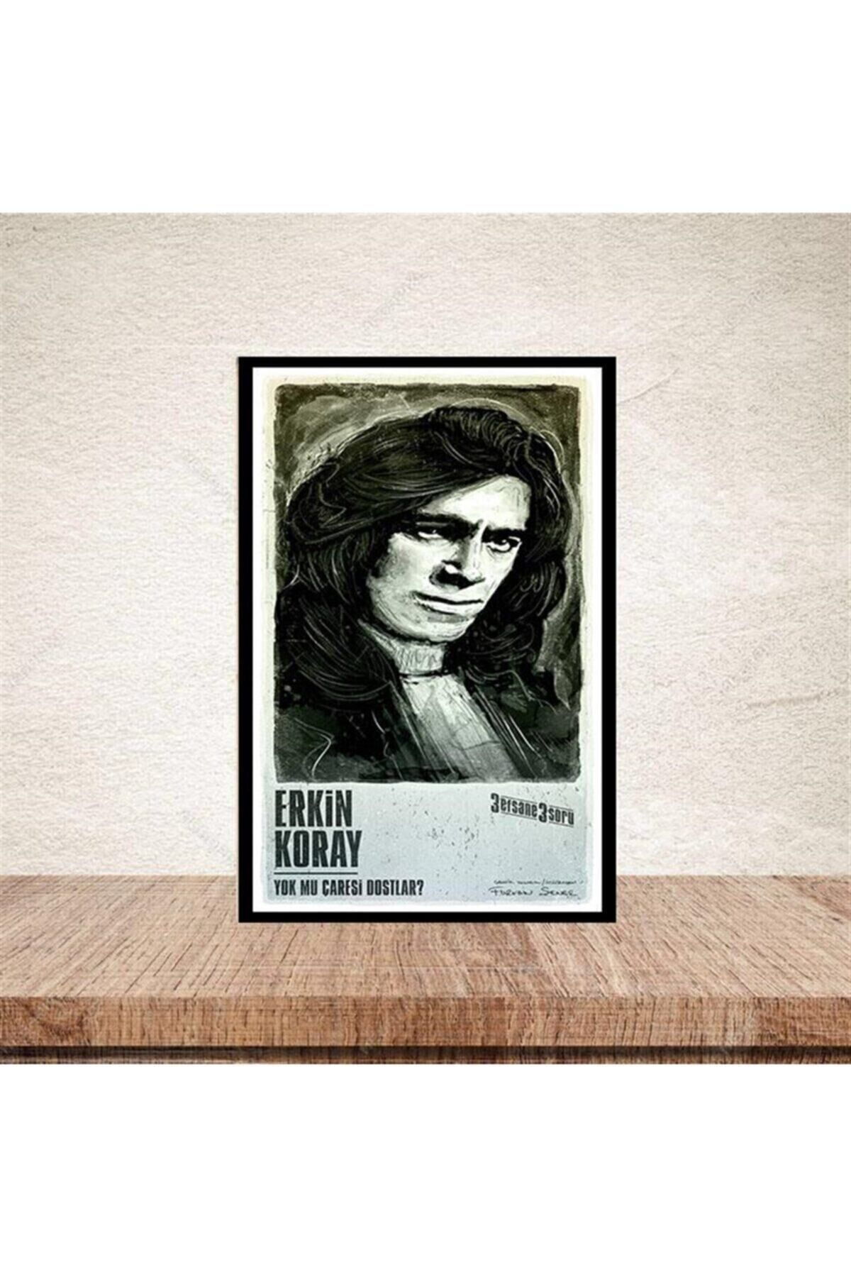 Erkin Koray Tasarımlı 20-30 Cm Retro Ahşap Poster