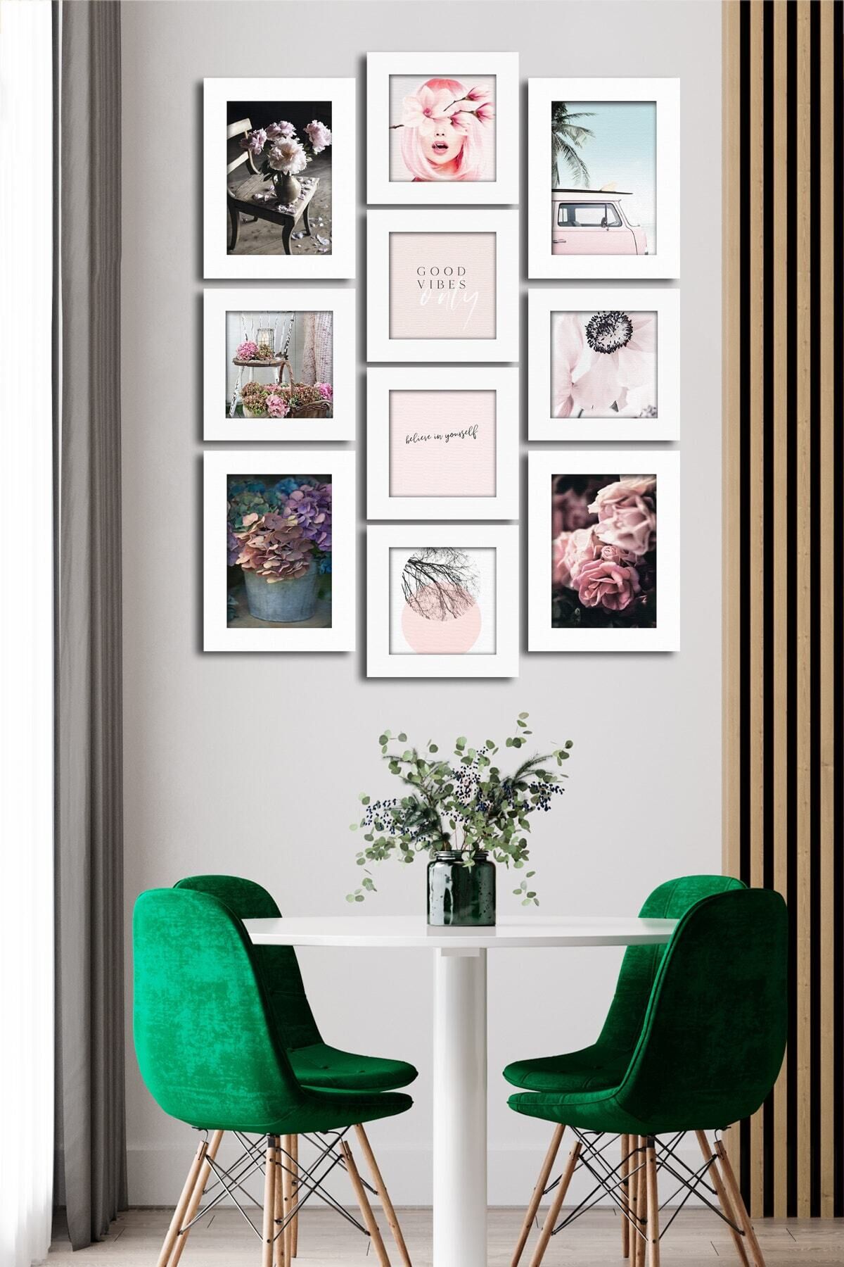 10 Parçalı Çerçeve Görünümlü Mdf Tablo Seti Flm025