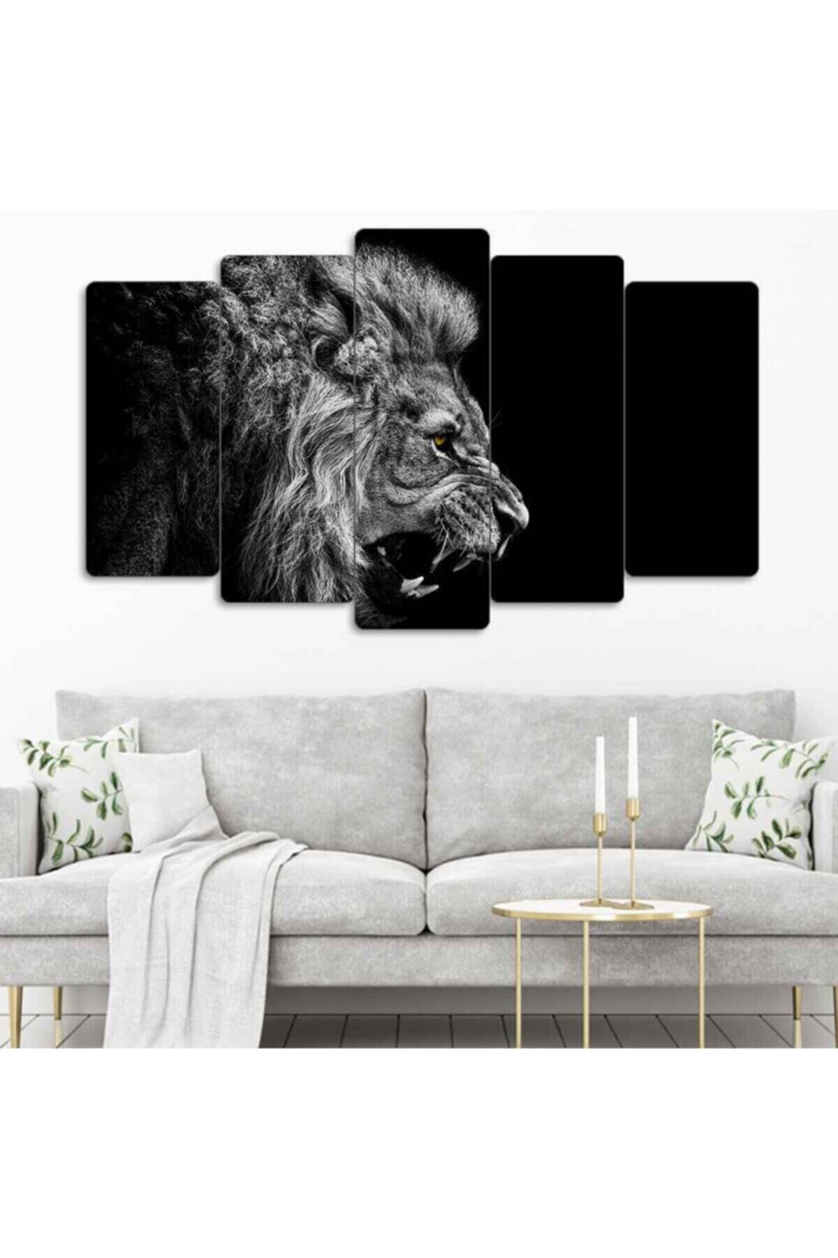 Aslan 5 Parçalı Tablo