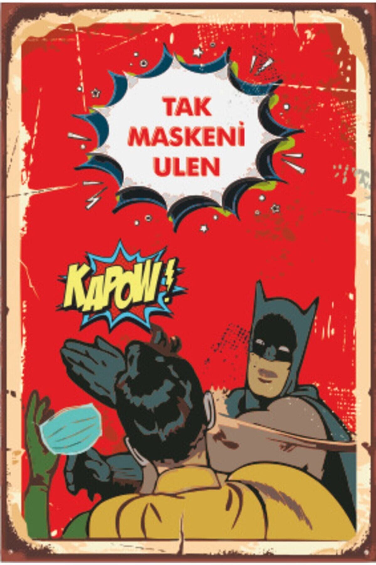 Batman Koronavirüs Retro Ahşap Poster