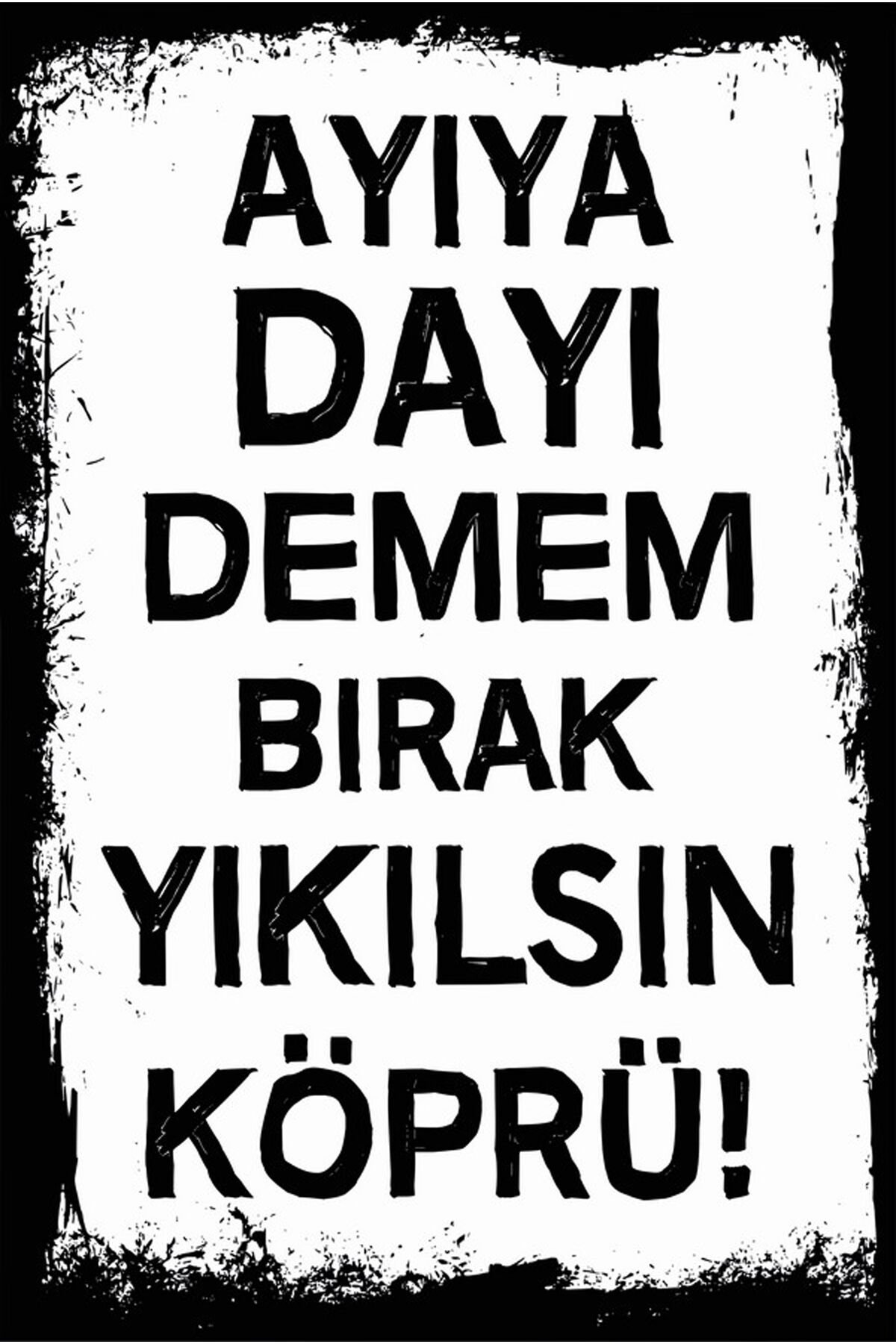 Yazılı Retro Ahşap Poster