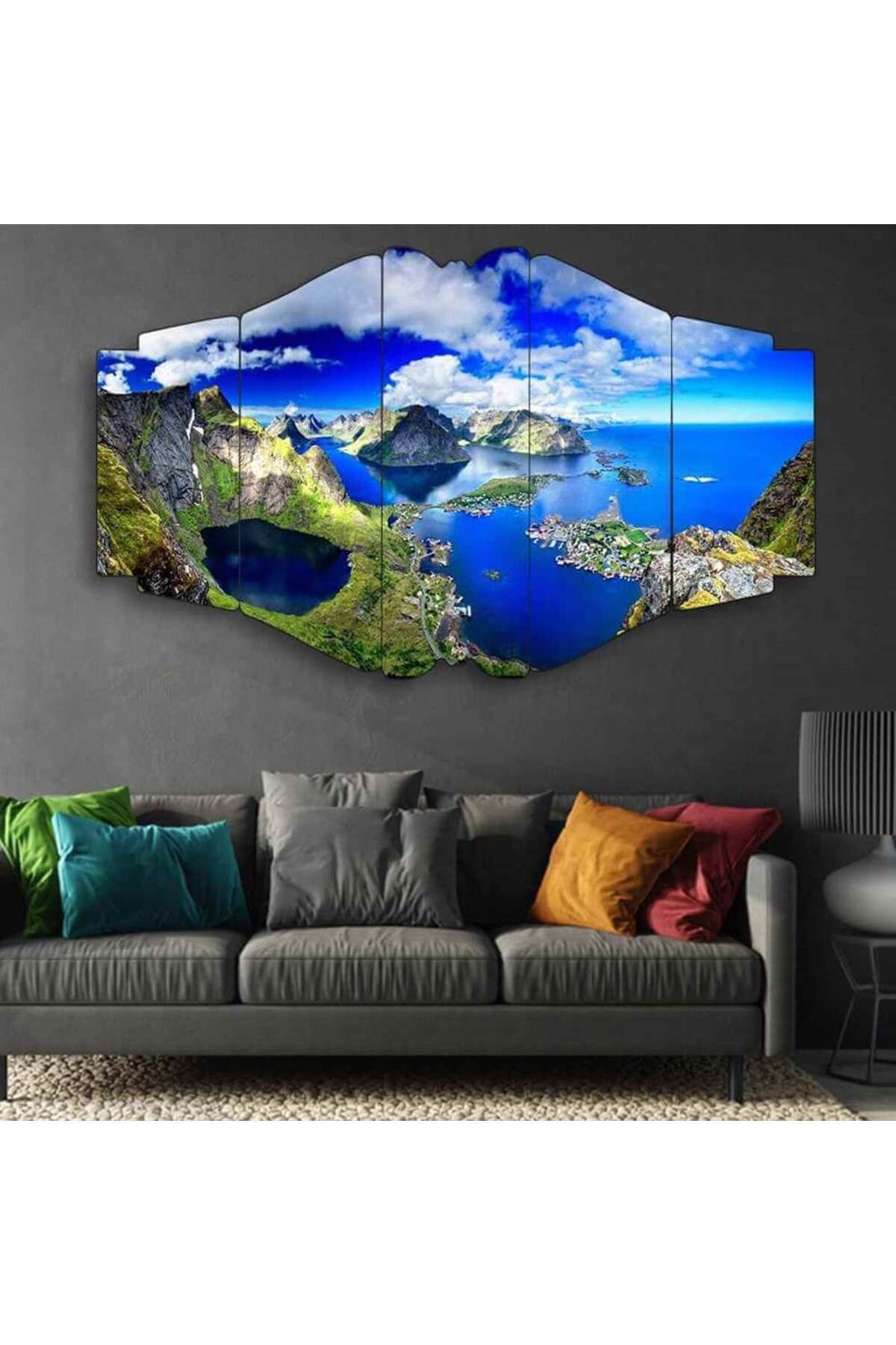 Fiyortların Kalbinde - 5 Parçalı Tablo