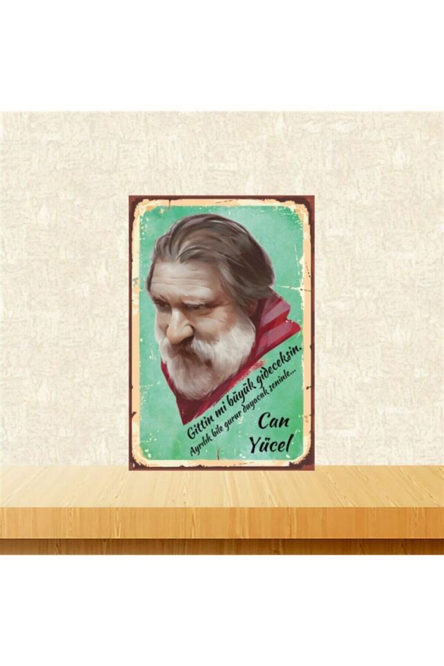 Can Yücel Gittin Mi Gideceksin 20-30 Cm Retro Ahşap Tablo Tkfx4866