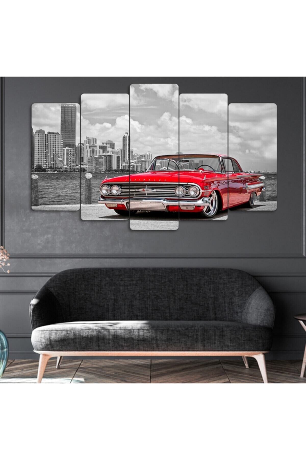 Klasik Araba - 5 Parçalı Tablo