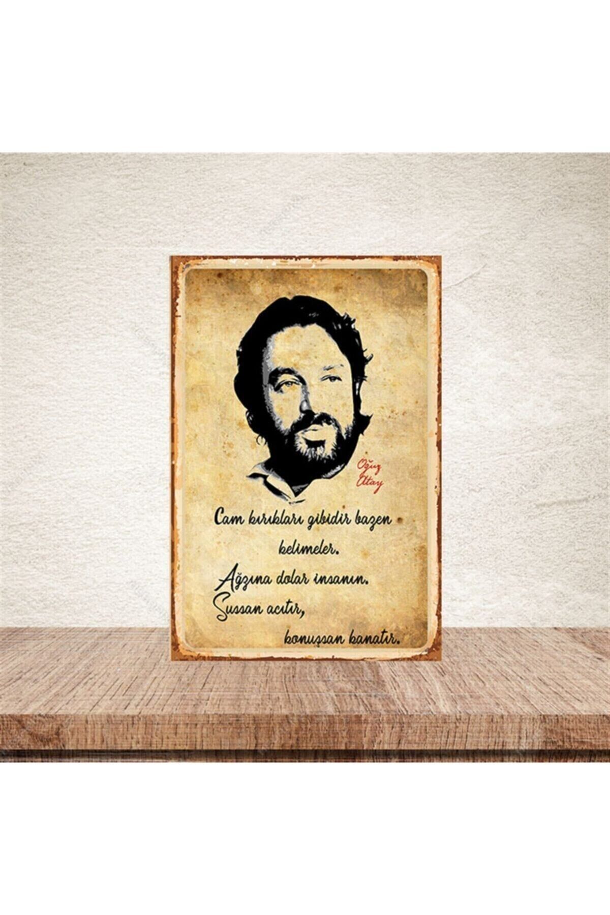Oğuz Atay 20-30 cm Retro Ahşap Poster