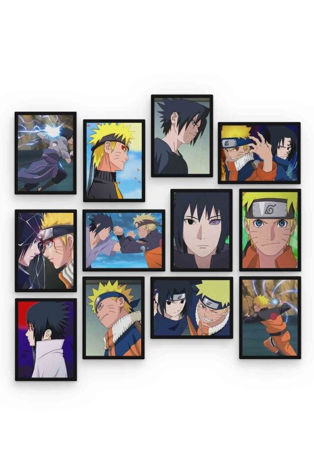 Naruto Uzumaki 12 Parça Mdf (ahşap) Tablo Ofis Boyu