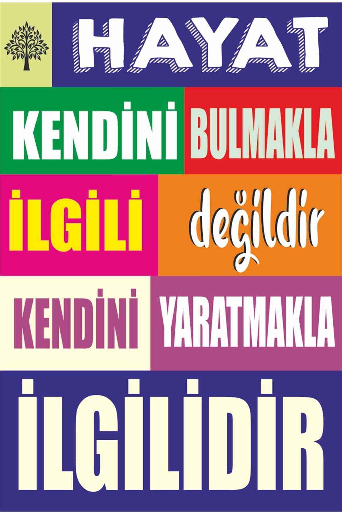 Hayat Cesaret Motivasyon Sözleri Duvar Yazıları Retro Ahşap Poster