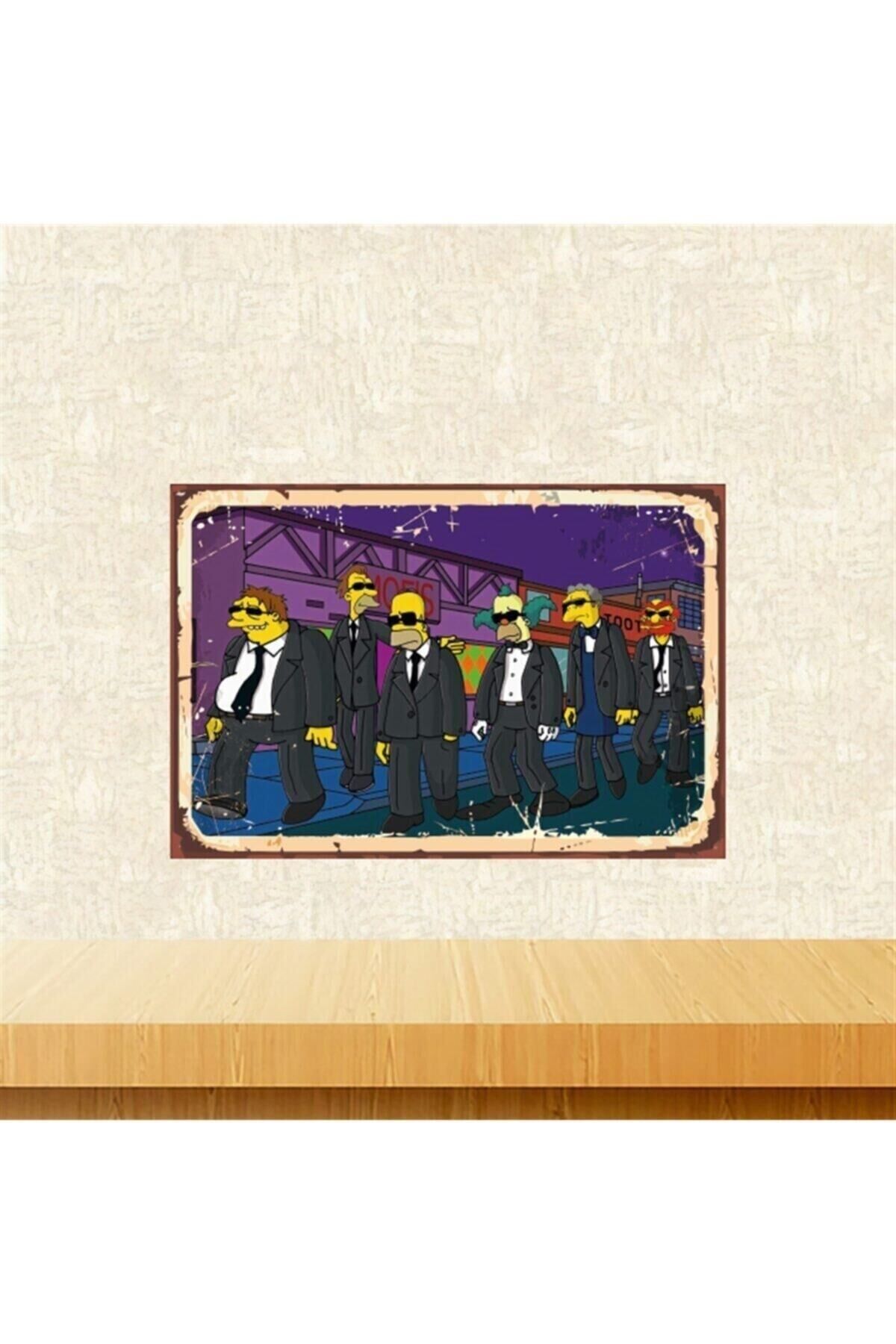 Simpsonlar Tasarımlı Retro Ahşap Tablo 20-30 Cm Tkfx5702