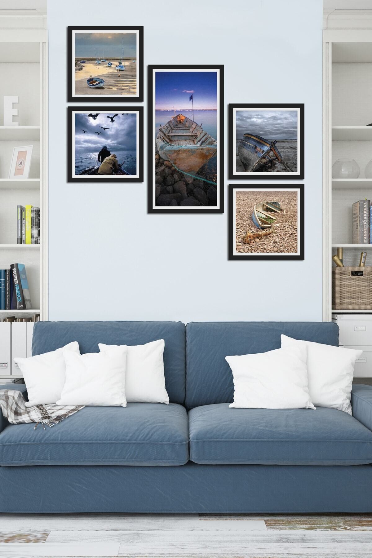 Collage Style 5 Parçalı Mdf Tablo Atf225