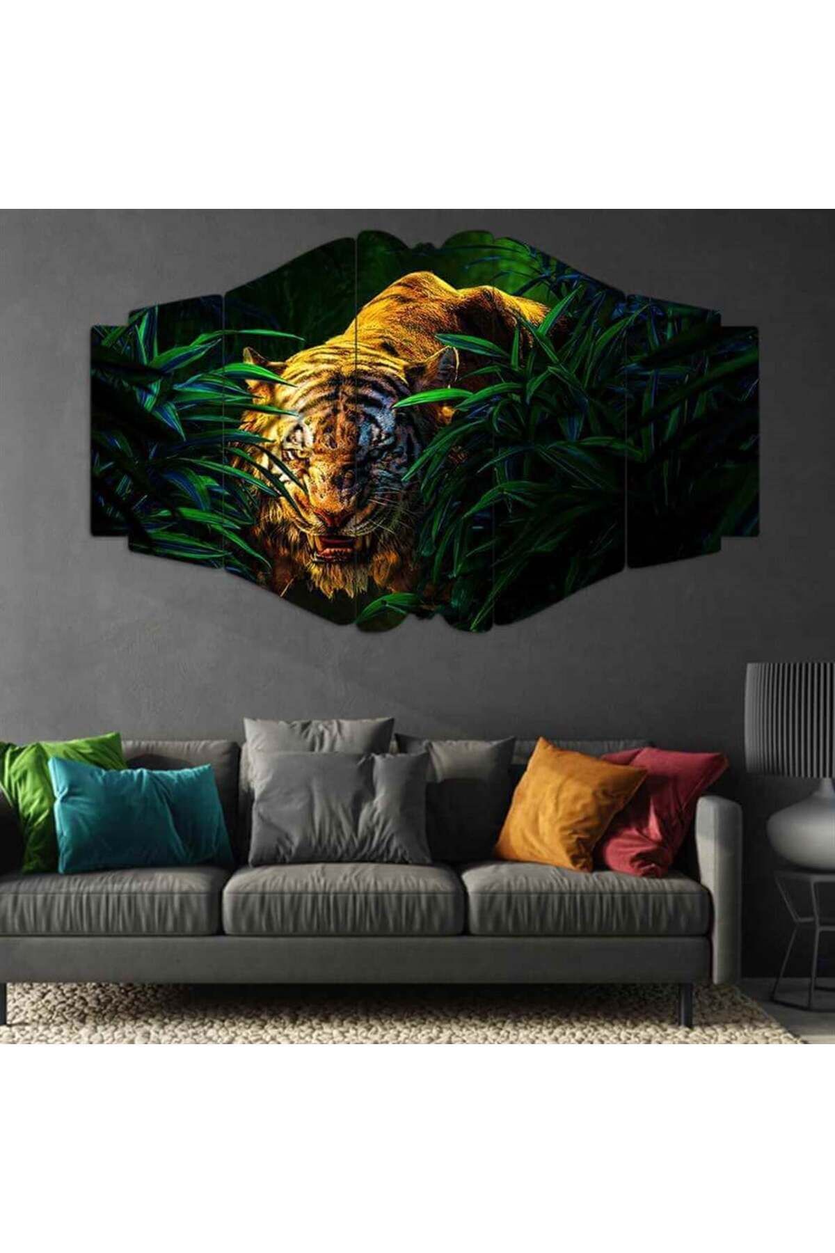 Kaplanın Gölgesinde - 5 Parçalı Tablo