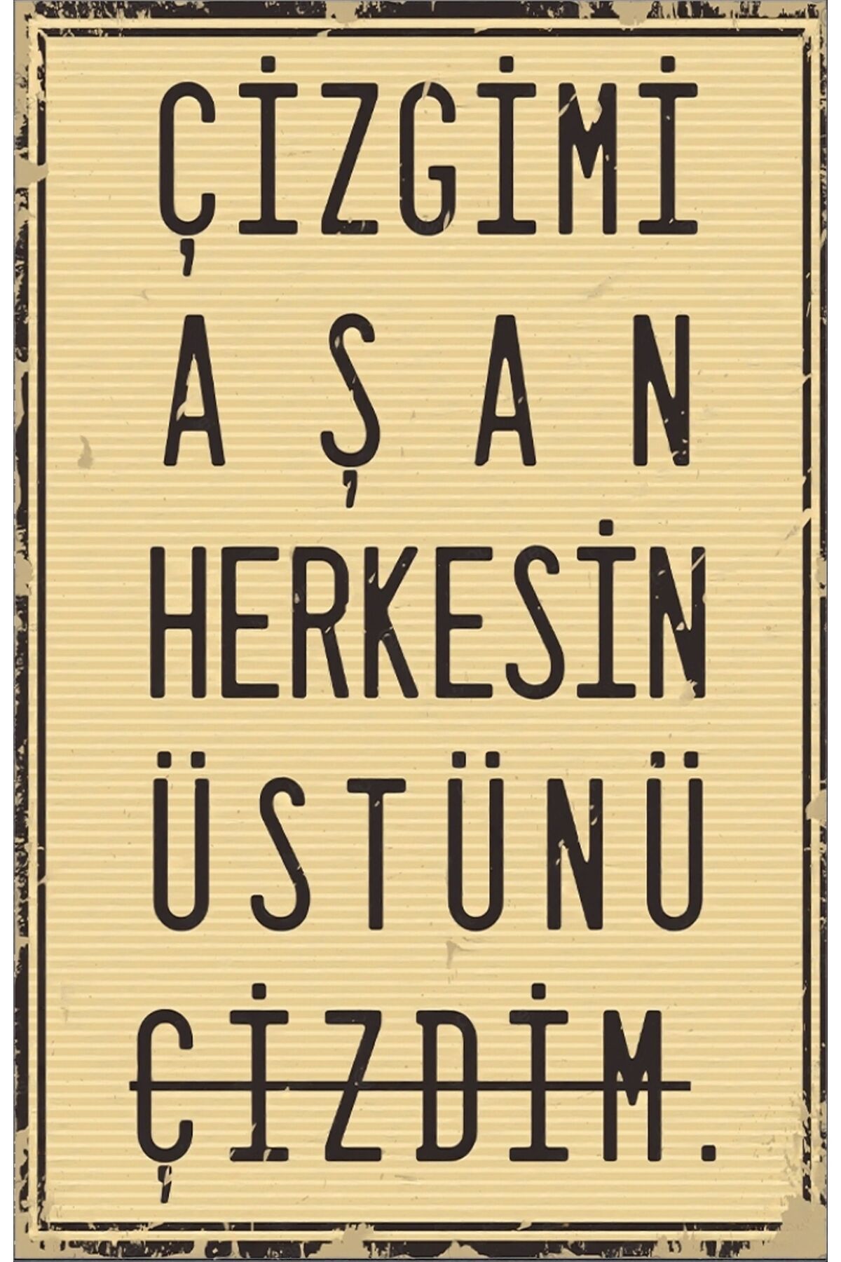 Yazılı Retro Ahşap Poster
