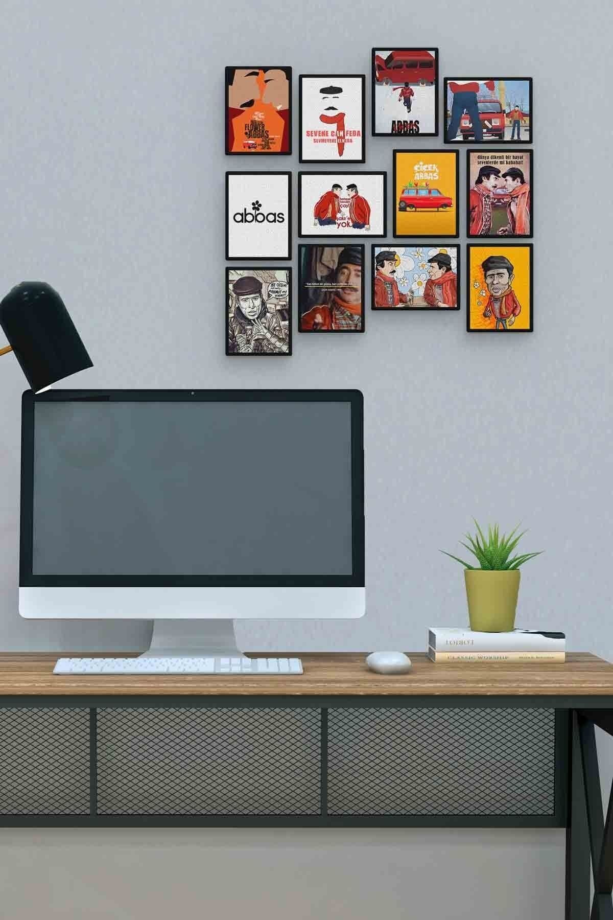 Çiçek Abbas 12 Parça Mdf (ahşap) Tablo Ofis Boyu