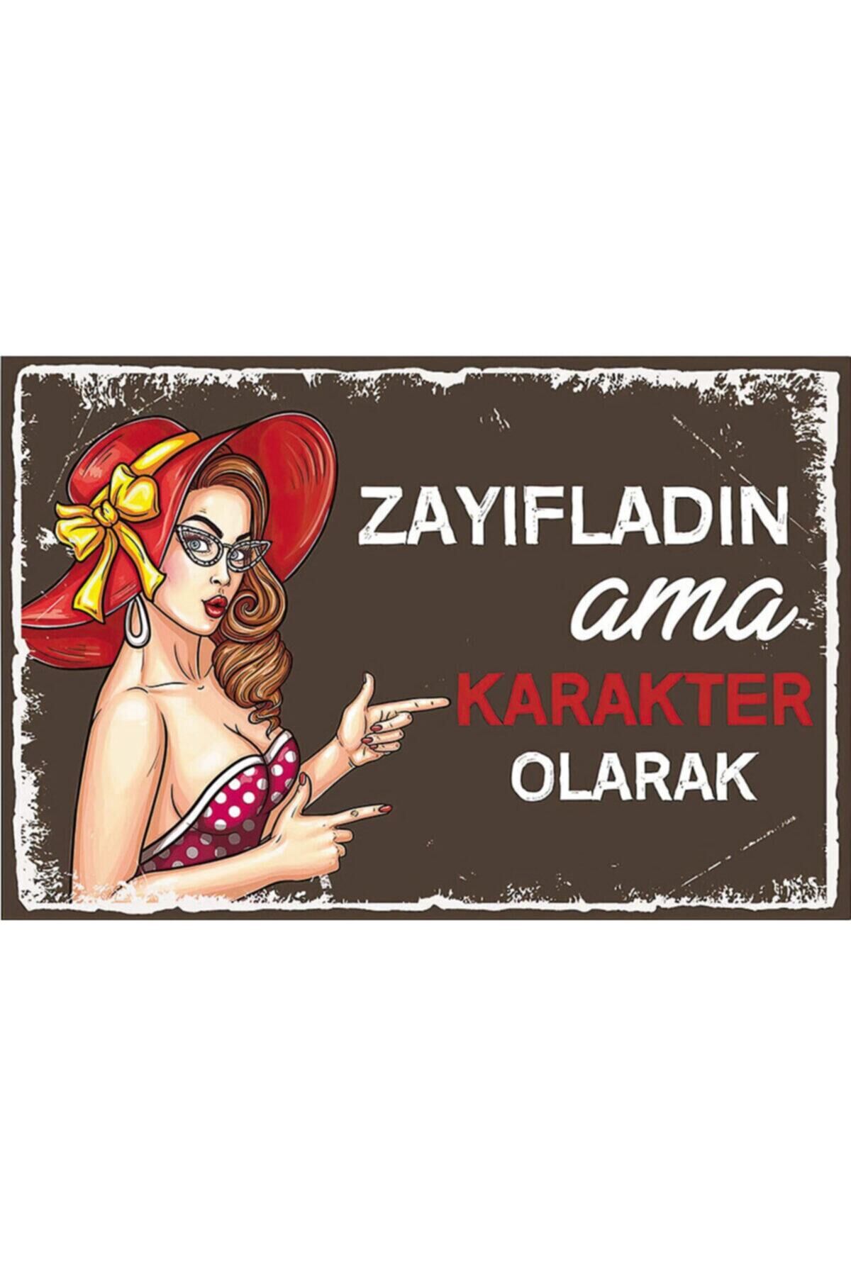 Zayıfladın Retro Ahşap Poster