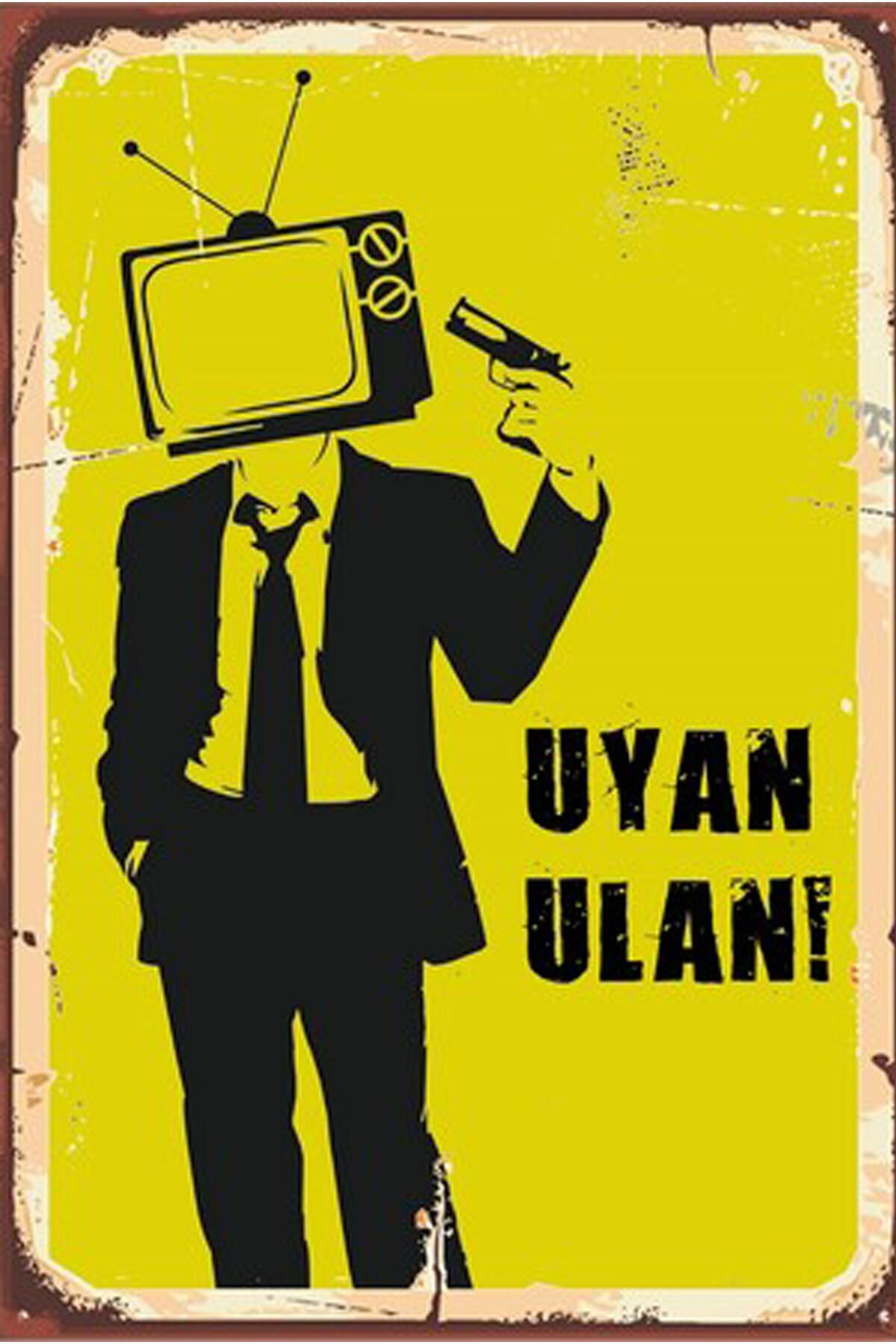 Yazılı Retro Ahşap Poster