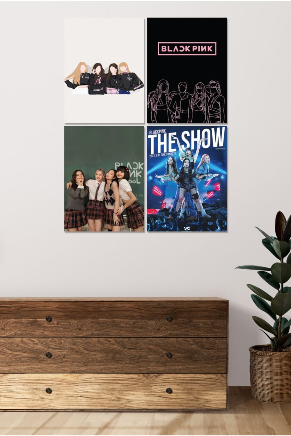 4 Parçalı Çerçeve Görünümlü Mdf Tablo Seti Dnu015