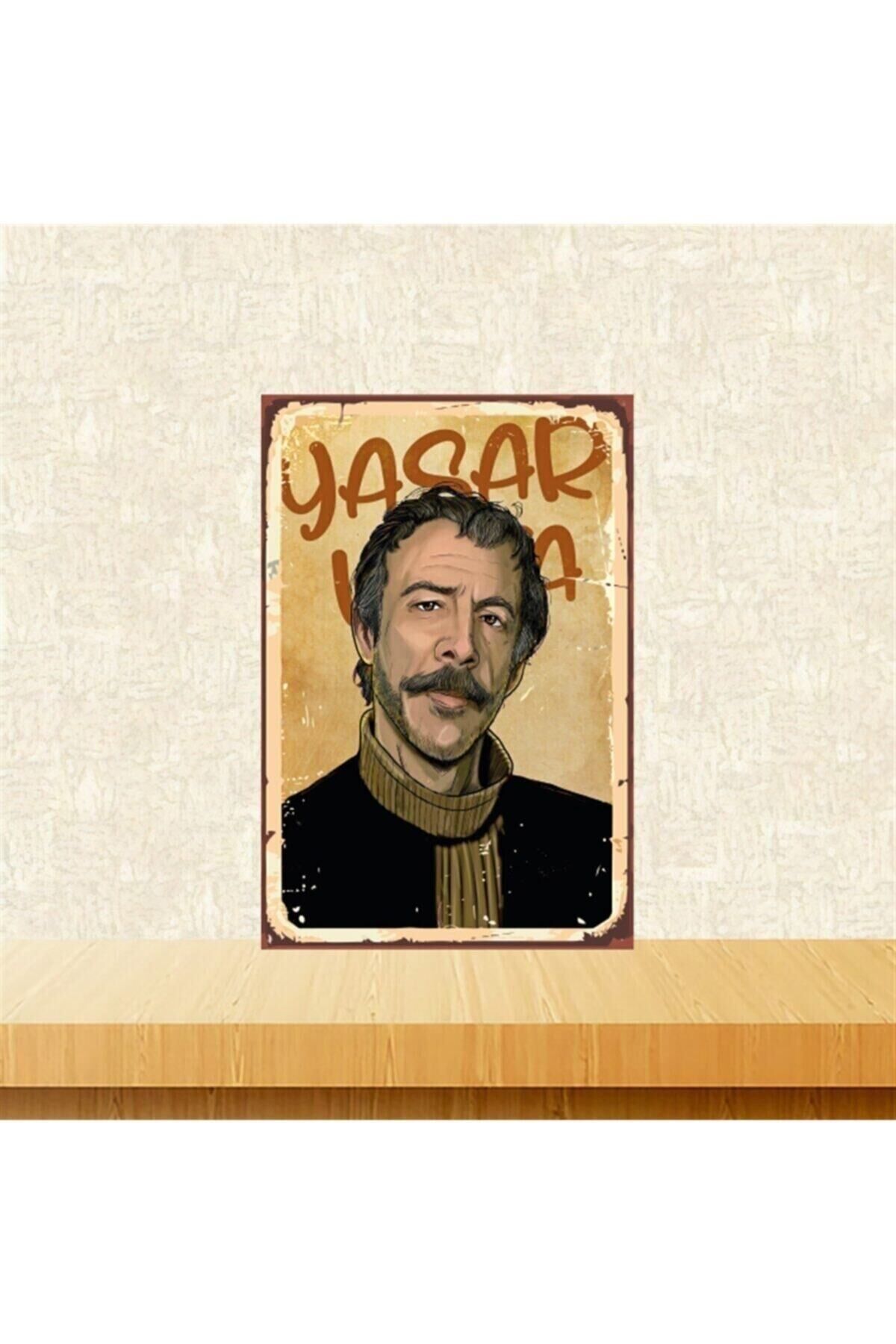 Münir Özkul Yaşar Usta 20-30 Cm Retro Ahşap Tablo Tkfx4979