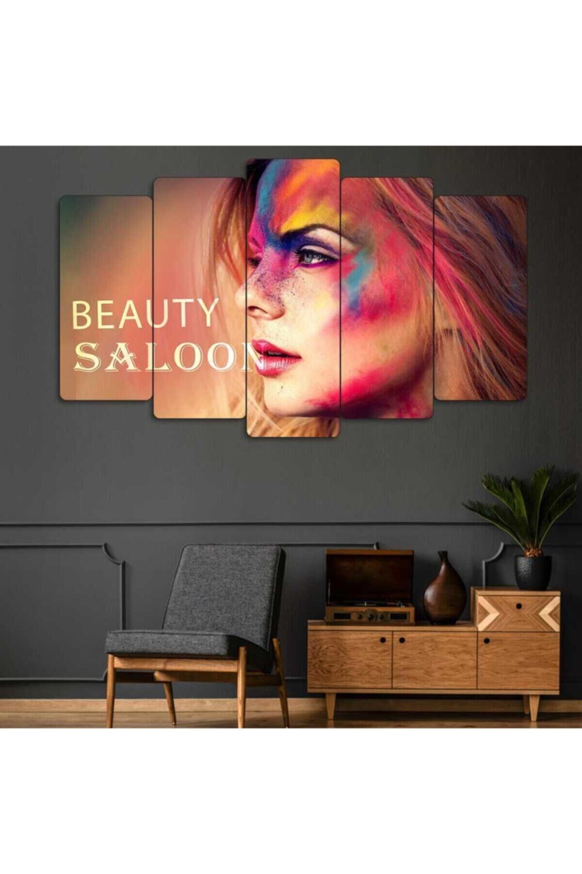 Kuaför Salonu 5 Parçalı Tablo