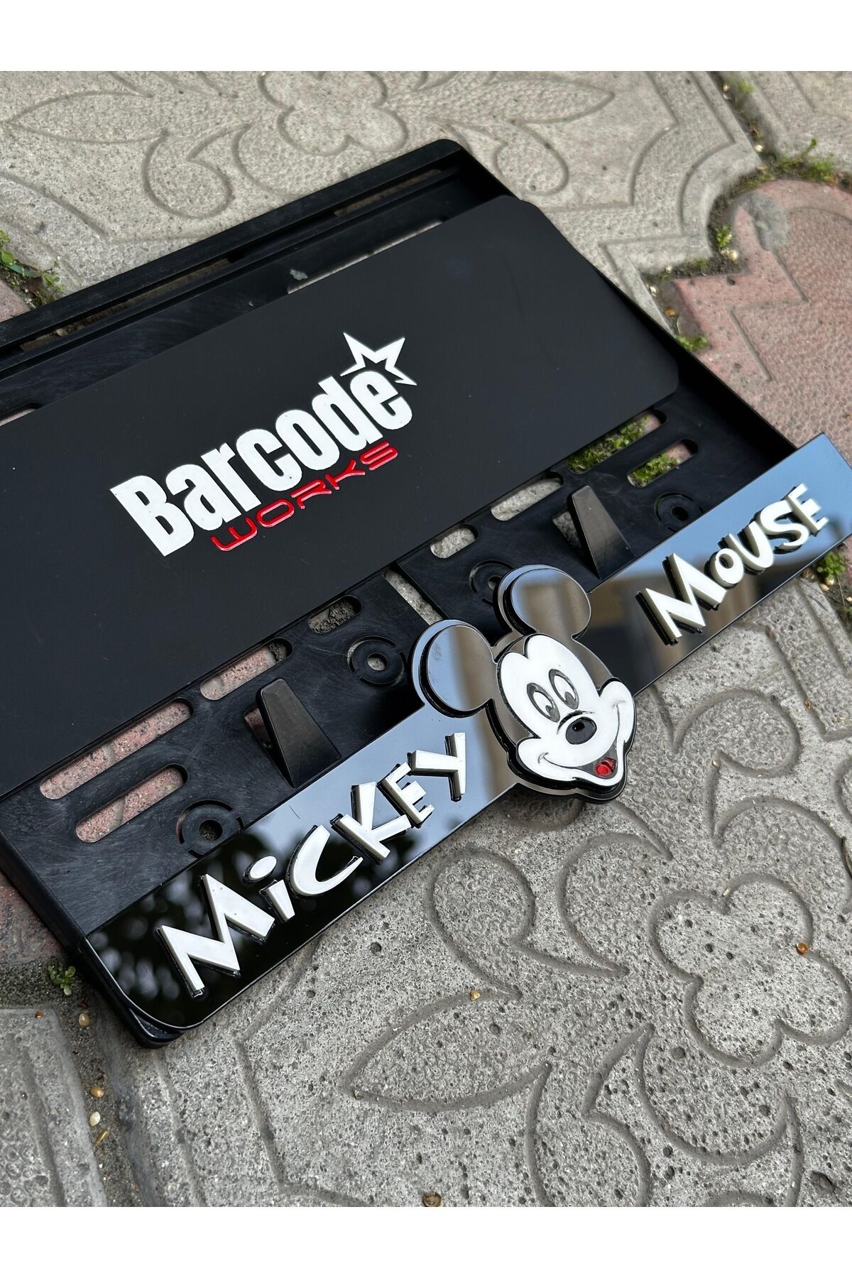 Mickey Mause Motorsiklet Plakalık Takmatik
