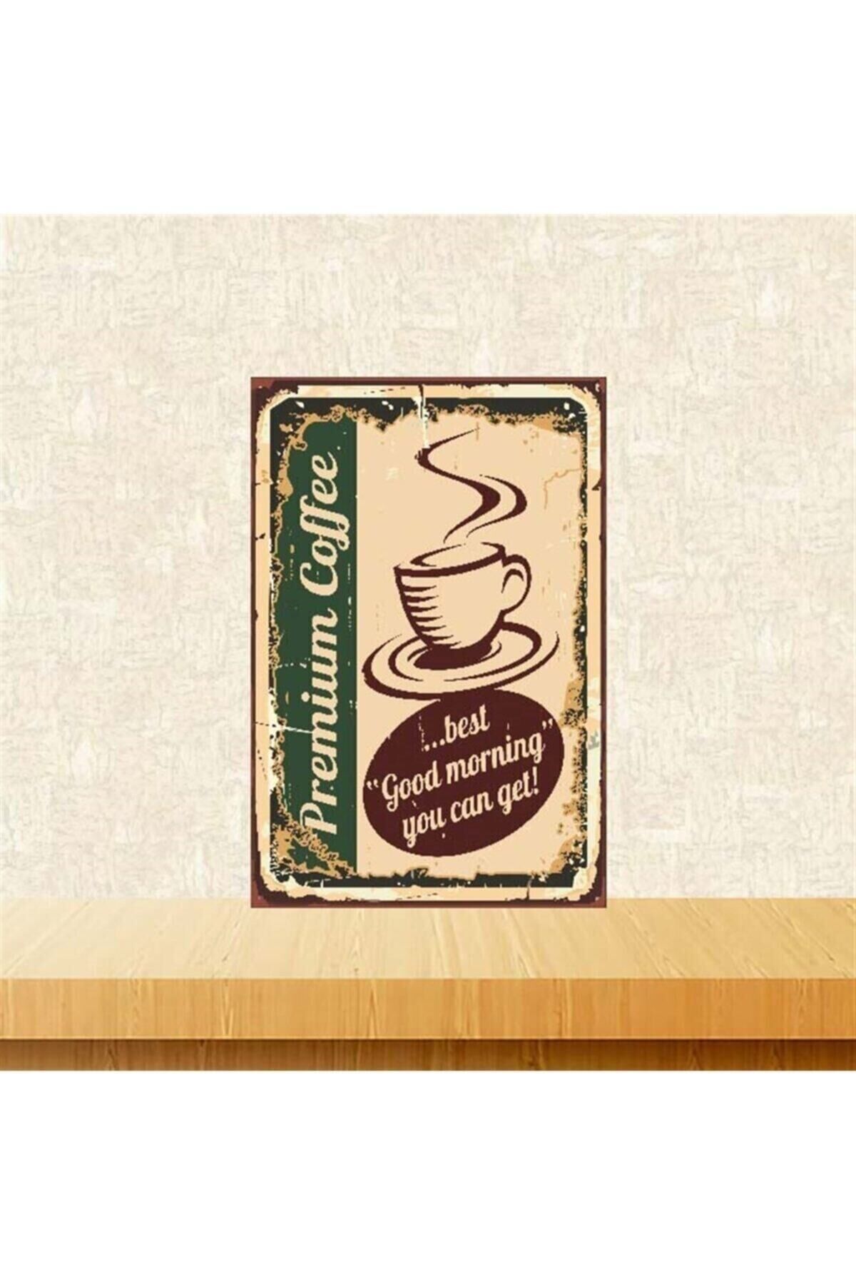 Coffee Retro Ahşap Poster 20-30 Cmtkfx4015
