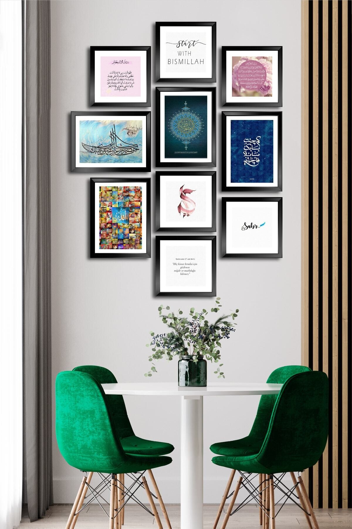 10 Parçalı Çerçeve Görünümlü Mdf Tablo Seti Flm063