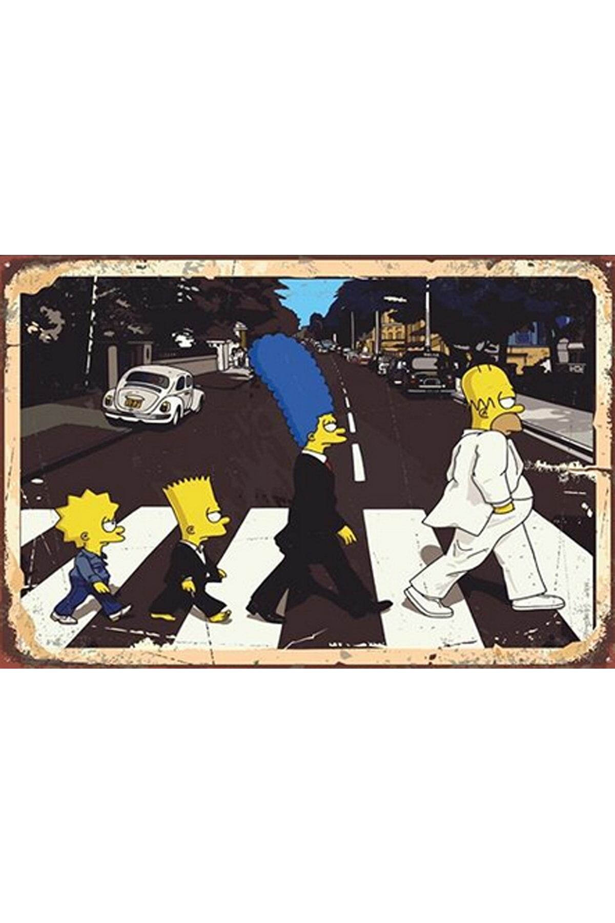 Simsons - Retro Ahşap Poster