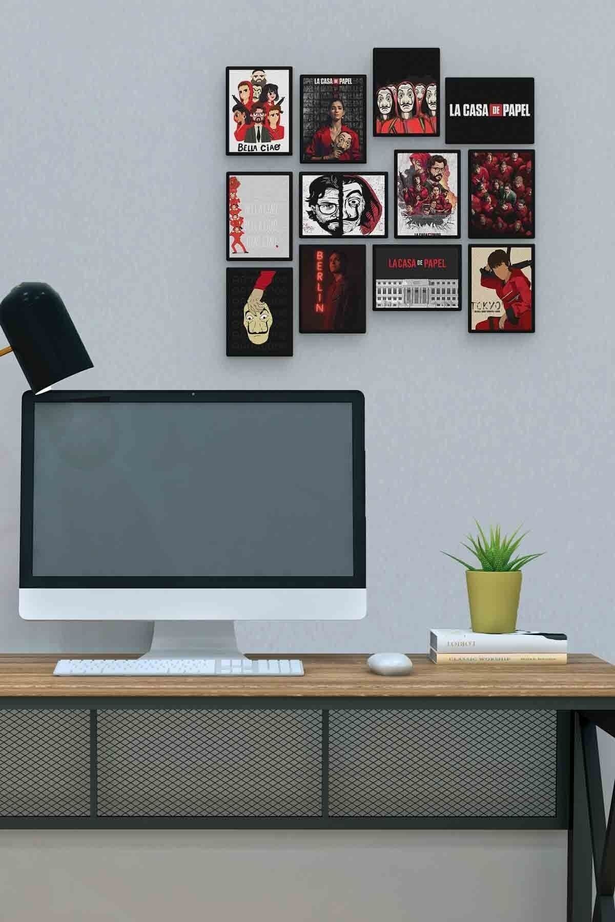 La Casa De Papel 12 Parça Mdf (ahşap) Tablo Ofis Boyu
