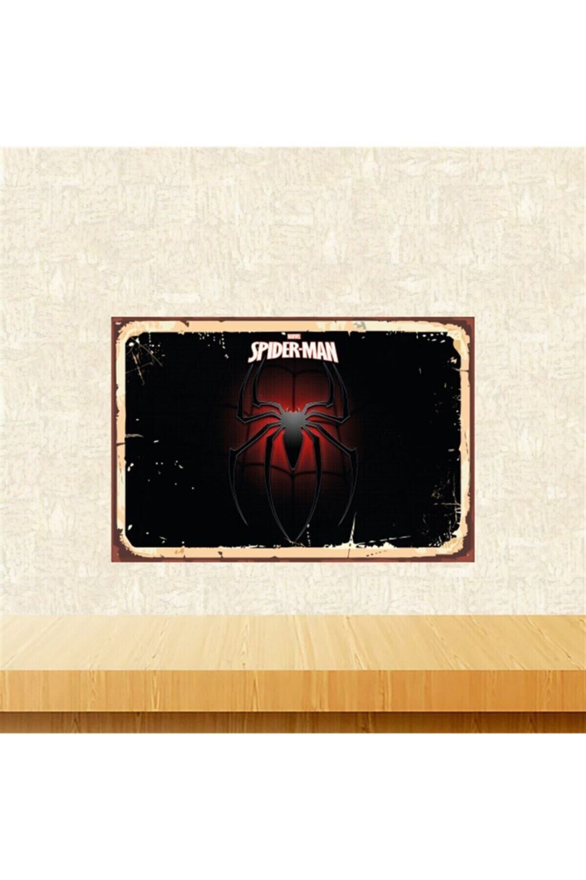 Örümcek Adam Tasarımlı 20-30 Cm Retro Ahşap Tablo Tkfx5644