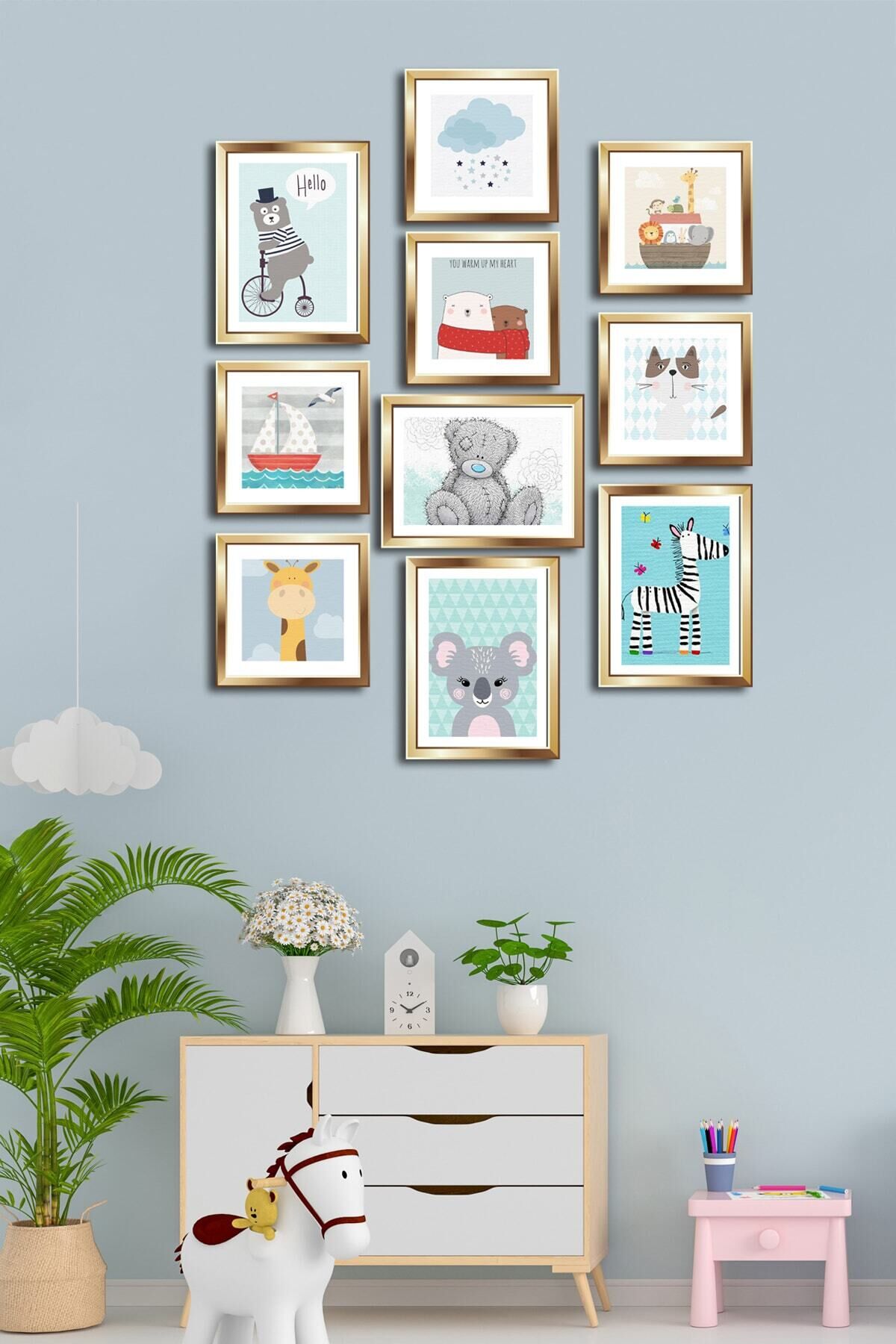 10 Parçalı Çerçeve Görünümlü Mdf Tablo Seti Flm150