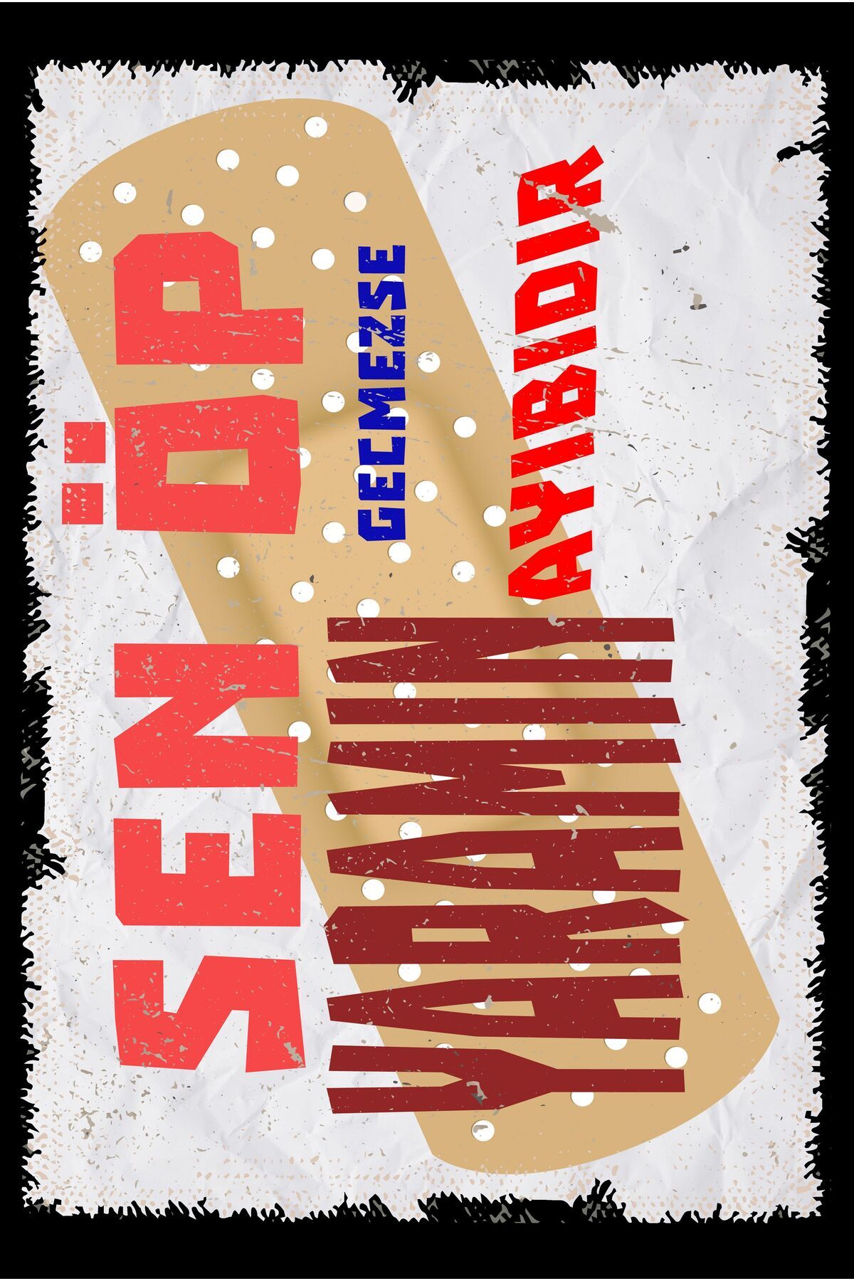 Yazılı Retro Ahşap Poster