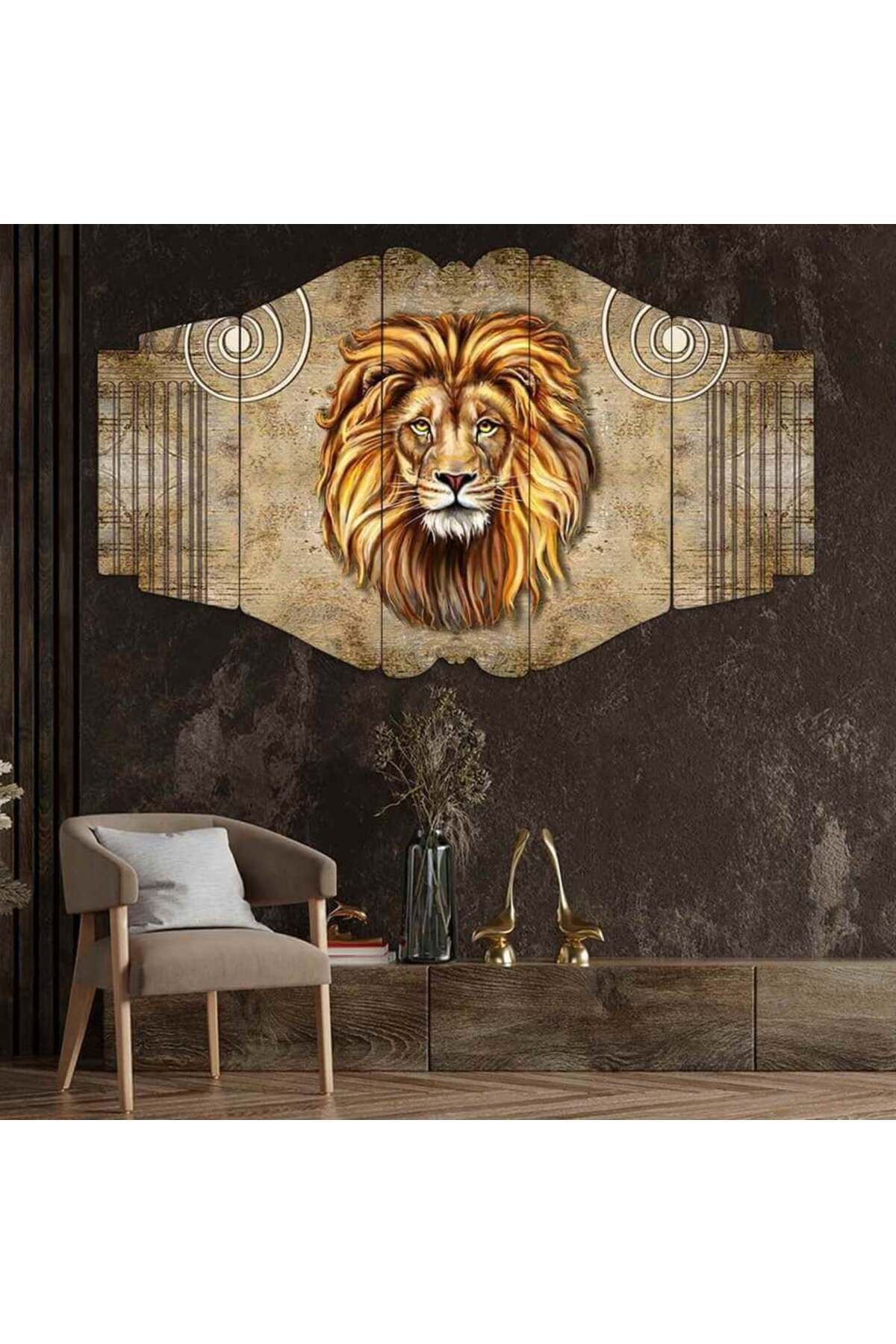 Aslanın Asaleti - 5 Parçalı Tablo