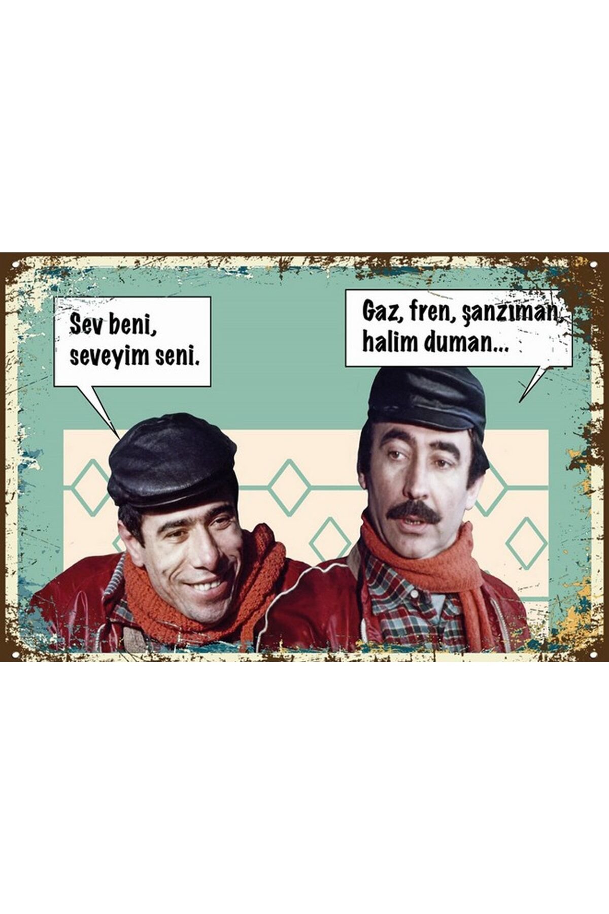 Sev Beni Seveyim Seni Retro Ahşap Poster