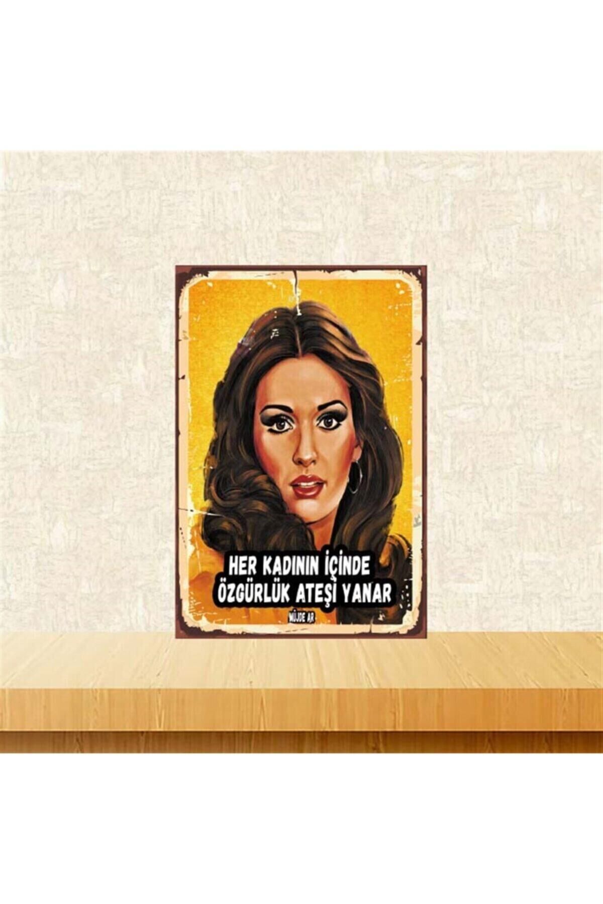 Müjde Ar 20-30 cm Retro Ahşap Poster Tkfx4109