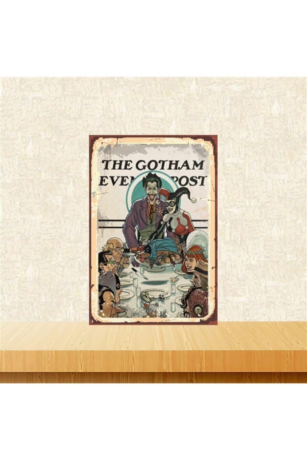 The Gotham Joker&harley 20-30 cm Retro Ahşap Tablo Tkfx5262