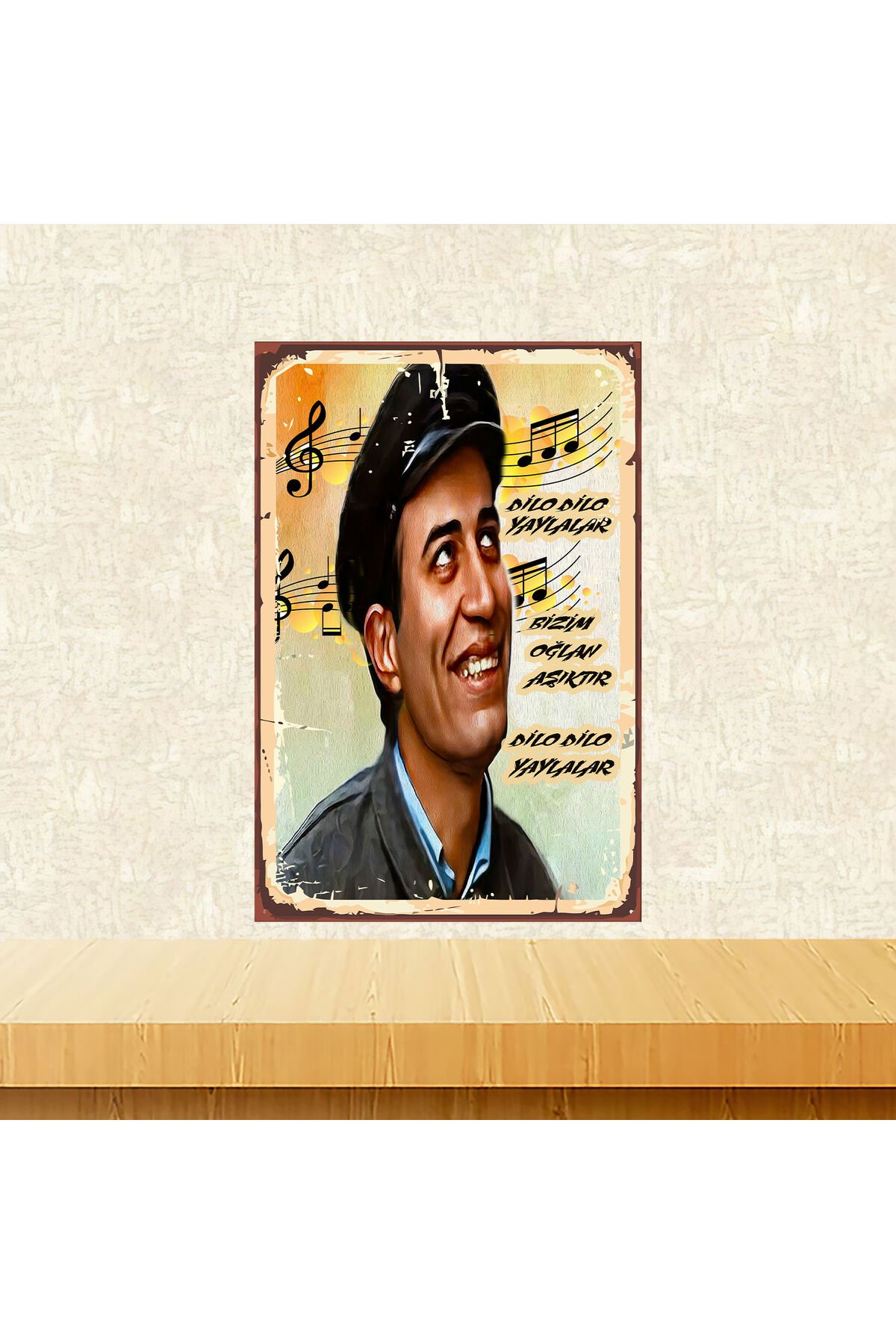 Kemal Sunal Replikleri Temalı 20 x 30 CM MDF Ahşap Duvar Tablosu Arkasından Yapışkan Mevcuttur.