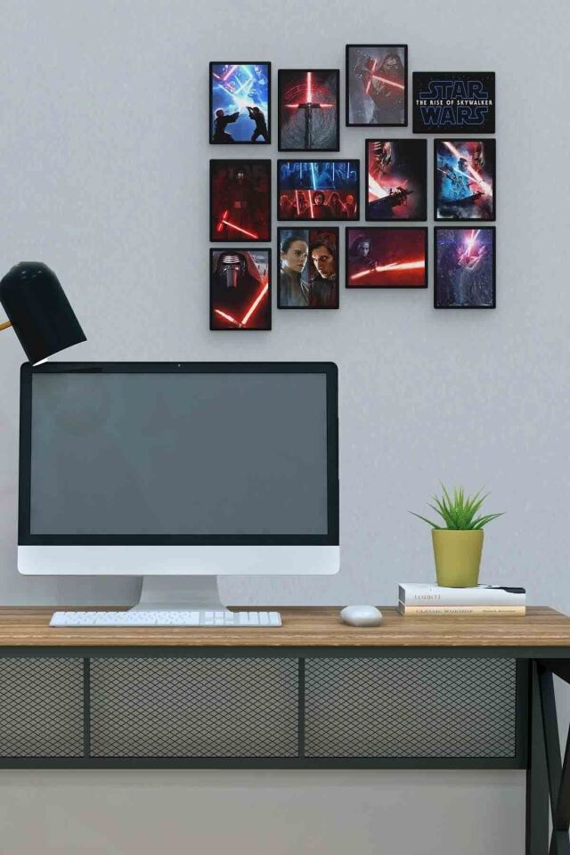 Star Wars 12 Parça Mdf (ahşap) Tablo Ofis Boyu