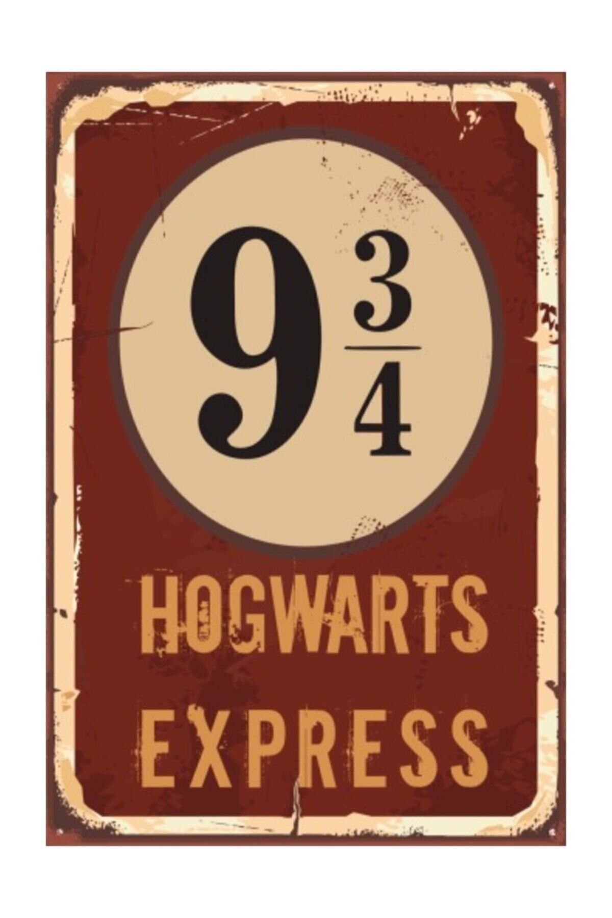 Harry Potter Hogwart Express Dokuz Çeyrek Retro Vintage Ahşap Poster
