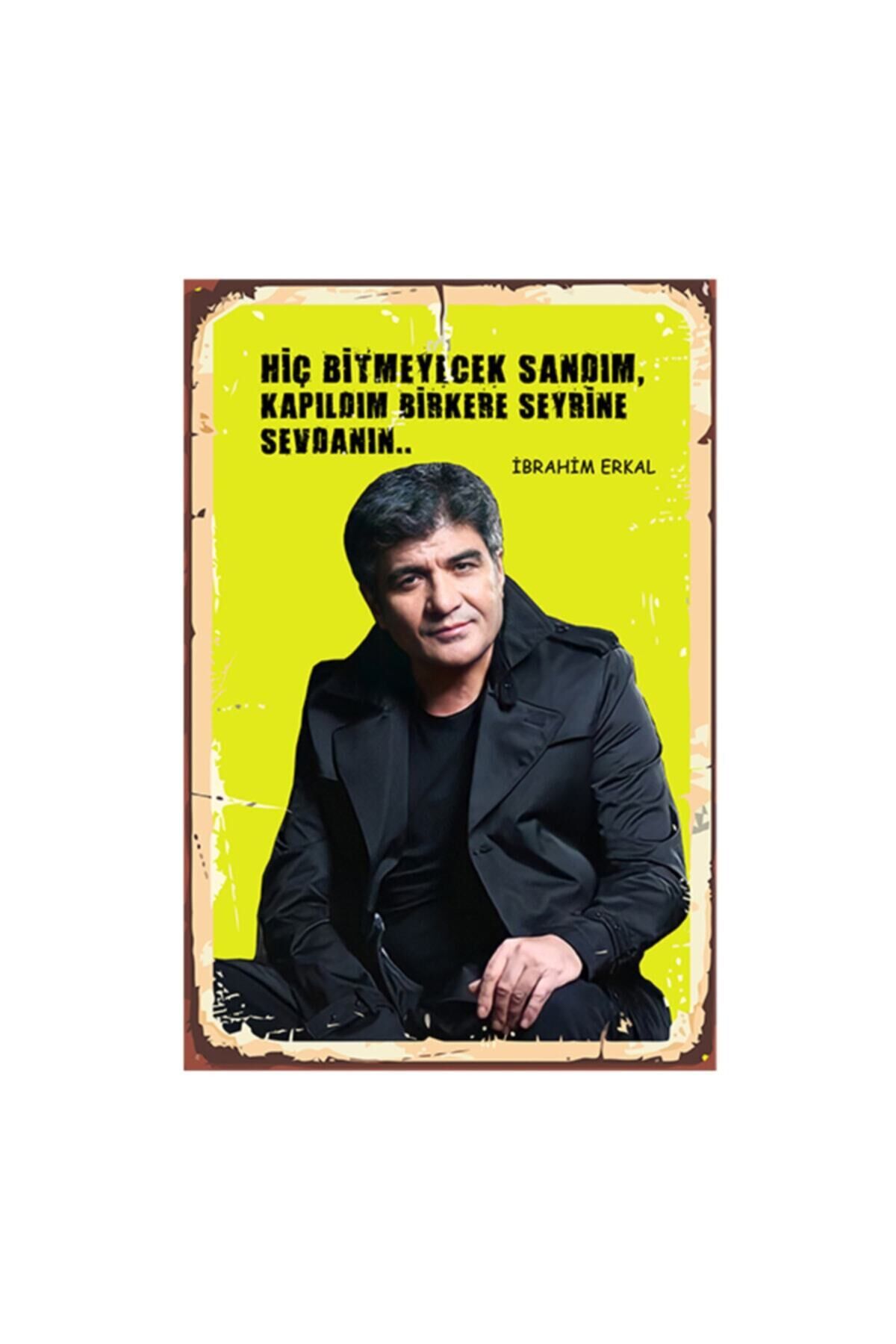 İbrahim Erkal Tasarımlı 20x30 cm Retro Ahşap Poster