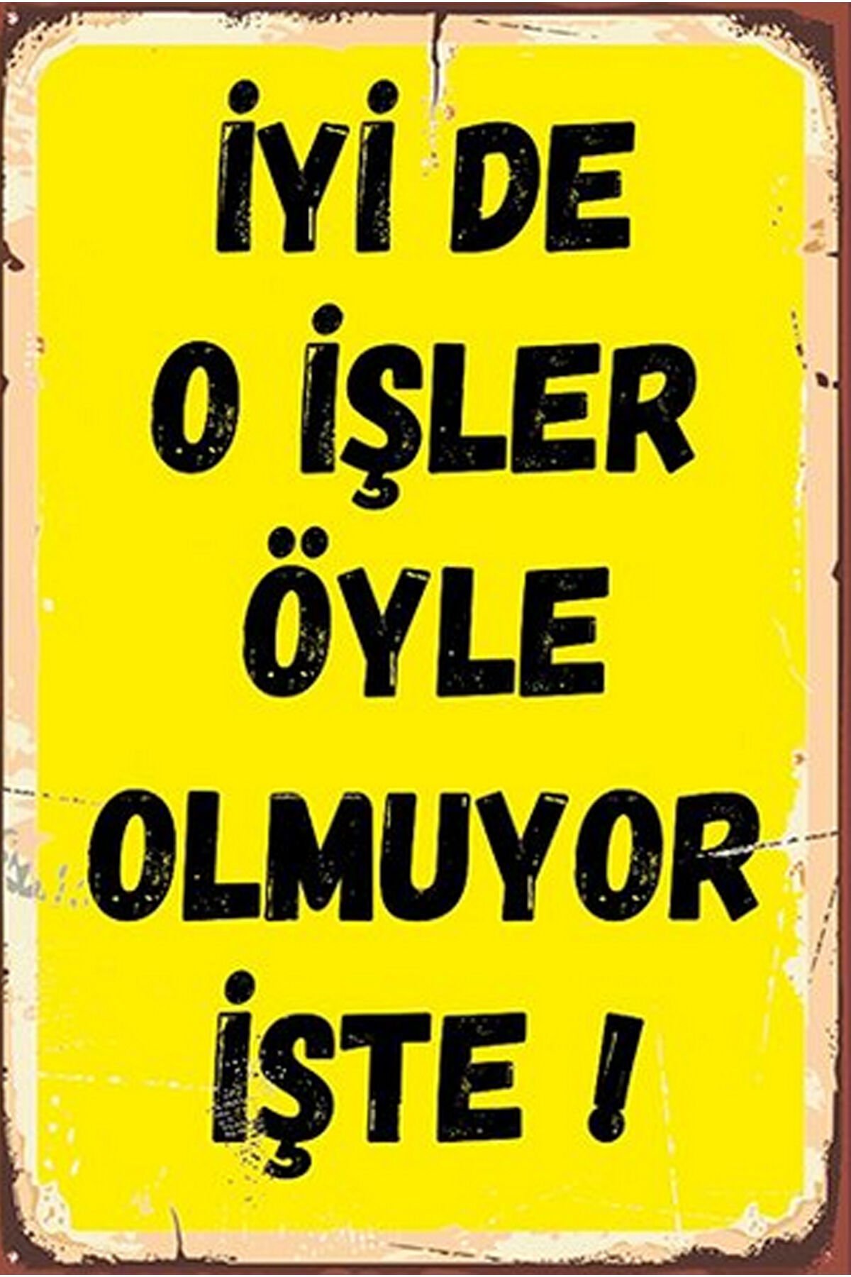 Yazılı Retro Ahşap Poster