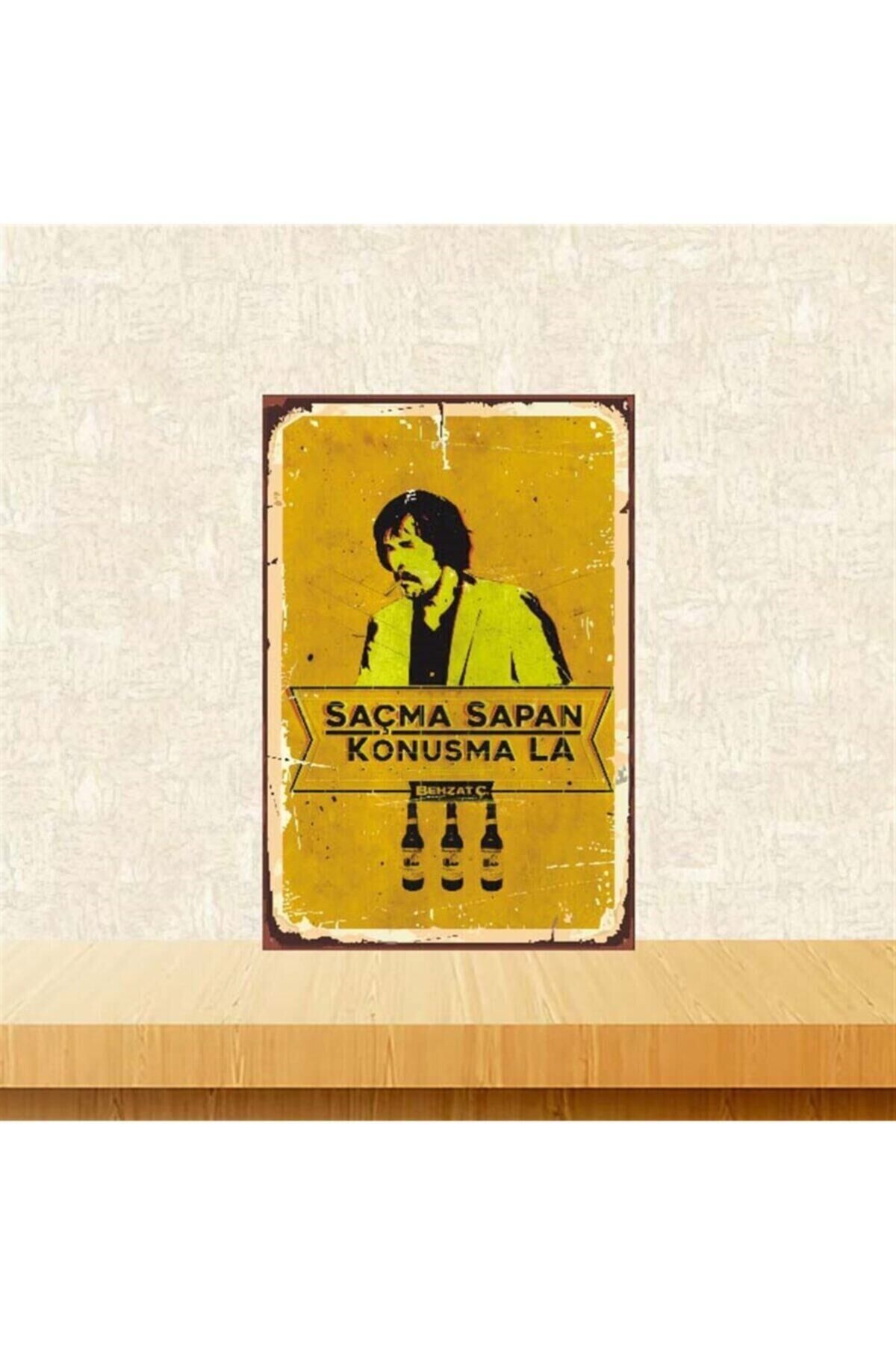 Saçma Sapan Konuşma La Retro Ahşap Poster 20x30 cm